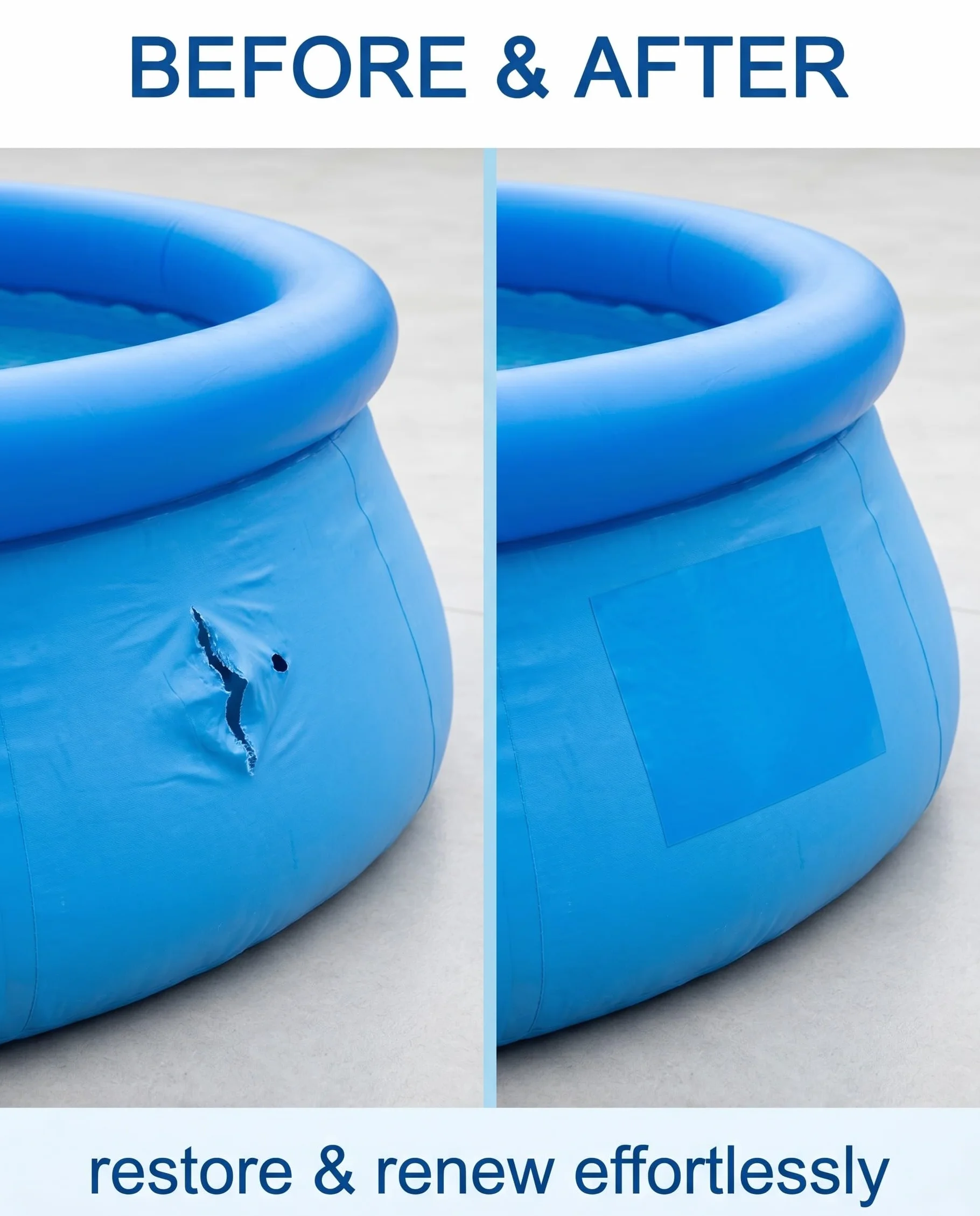 Parches de Reparación para Piscinas Azules, 18 uds, Autoadhesivos, Impermeables, Extra Fuertes