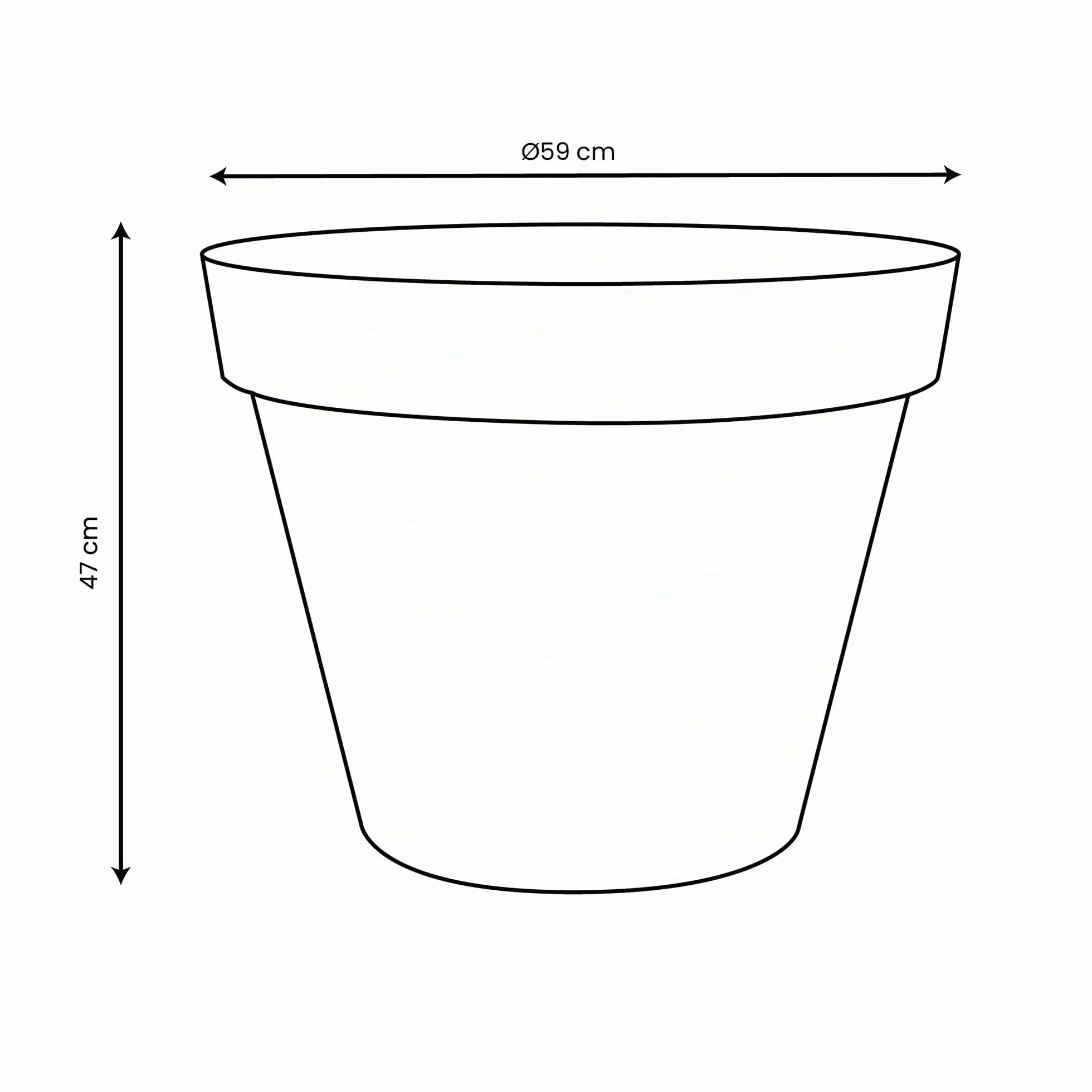 EDA – Maceta Redonda Toscana Ø 60 cm – Volumen 76 L – Ø 59 x 47 cm – Verde Laurel