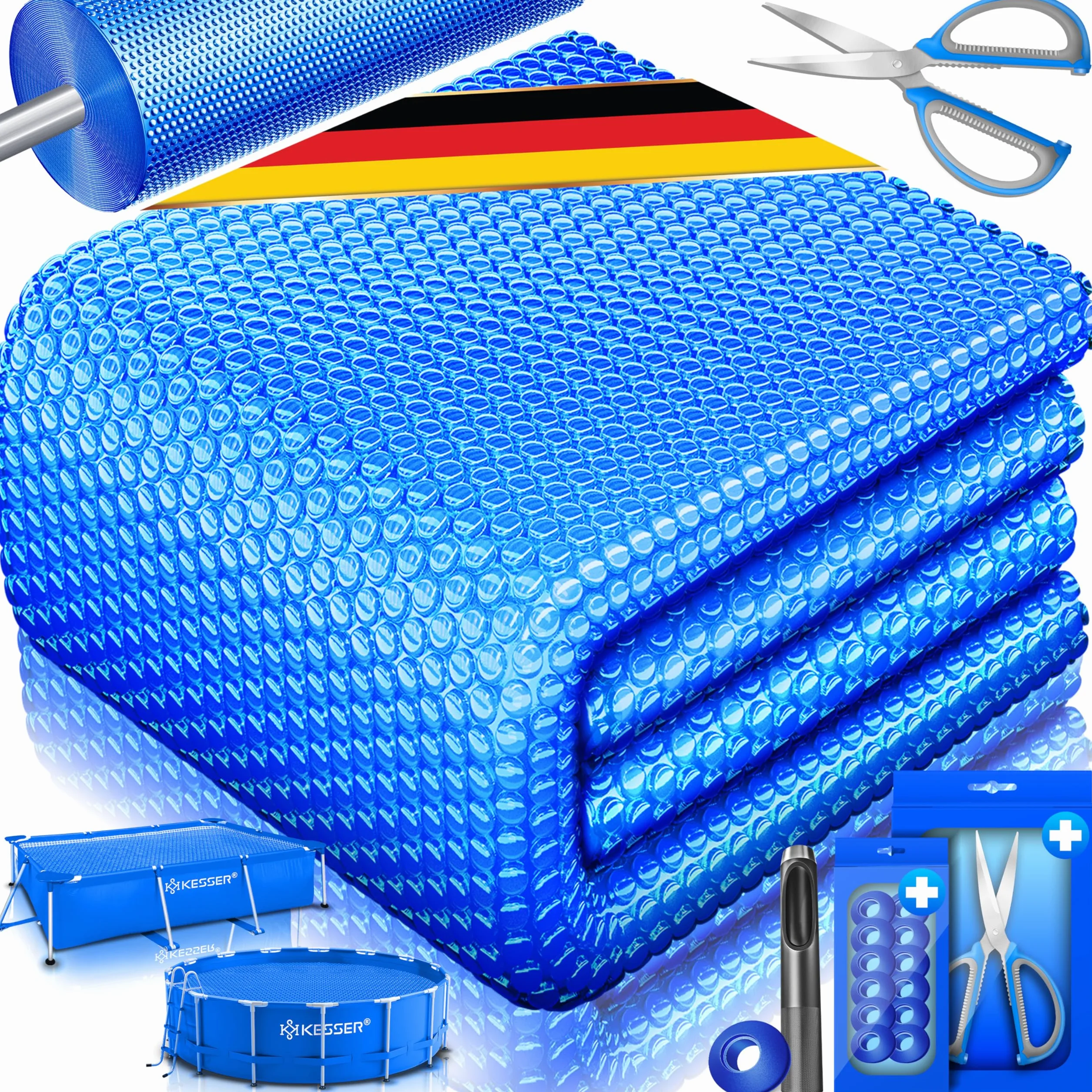 KESSER® Lona solar para piscina 400 µm 800 x 400 cm rectangular cortable