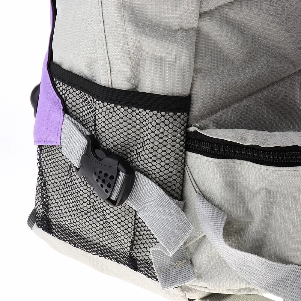 Perfk Mochila para Patines de Ruedas, Multibolsillos, Púrpura
