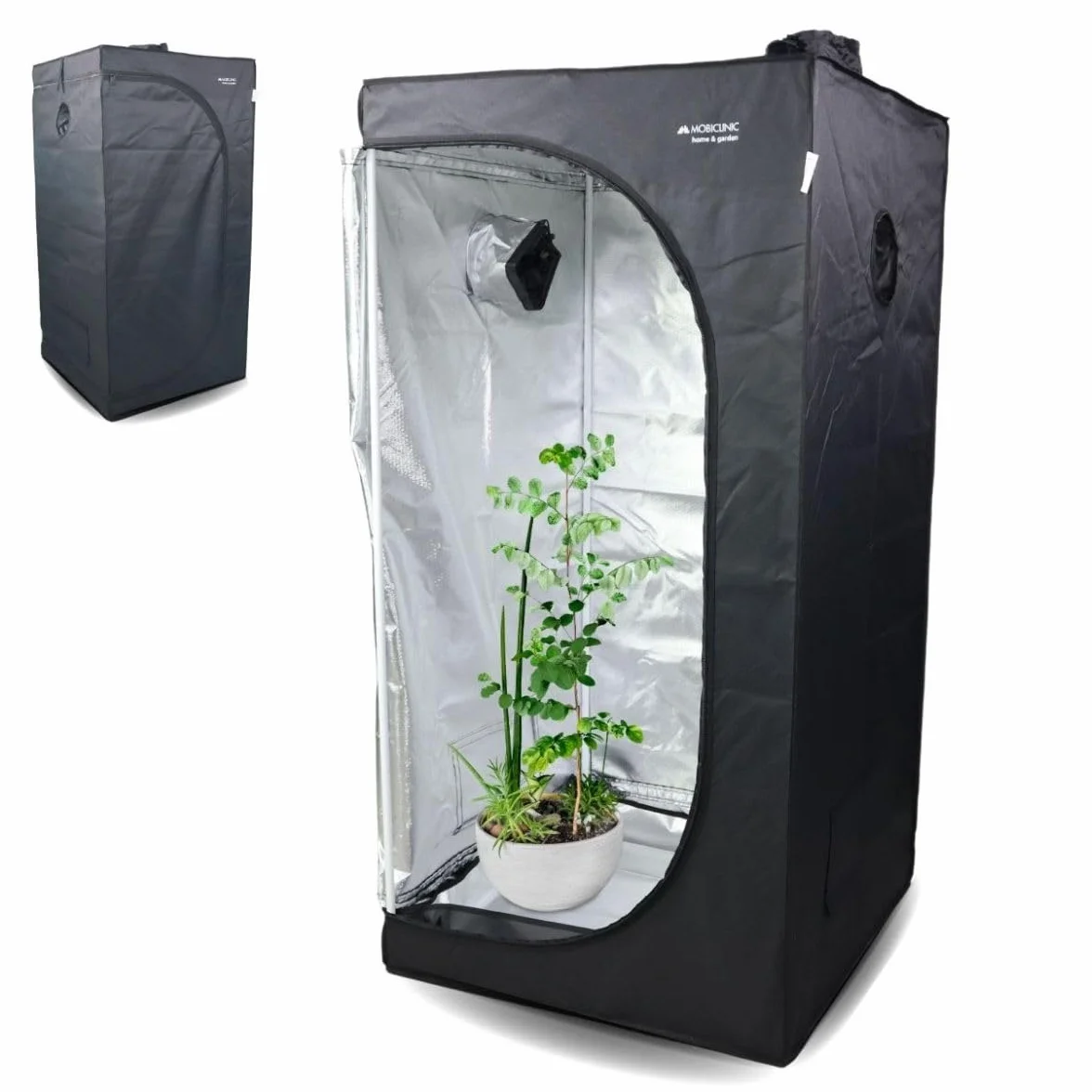 Mobiclinic®, Armario de Cultivo Interior, Growbox, Reflectante Premium Mylar 97%, Hidropónico, Impermeable, Fondo Desmontable, Tejido Nylon Grueso, Estructura Resistente, Grow Tent