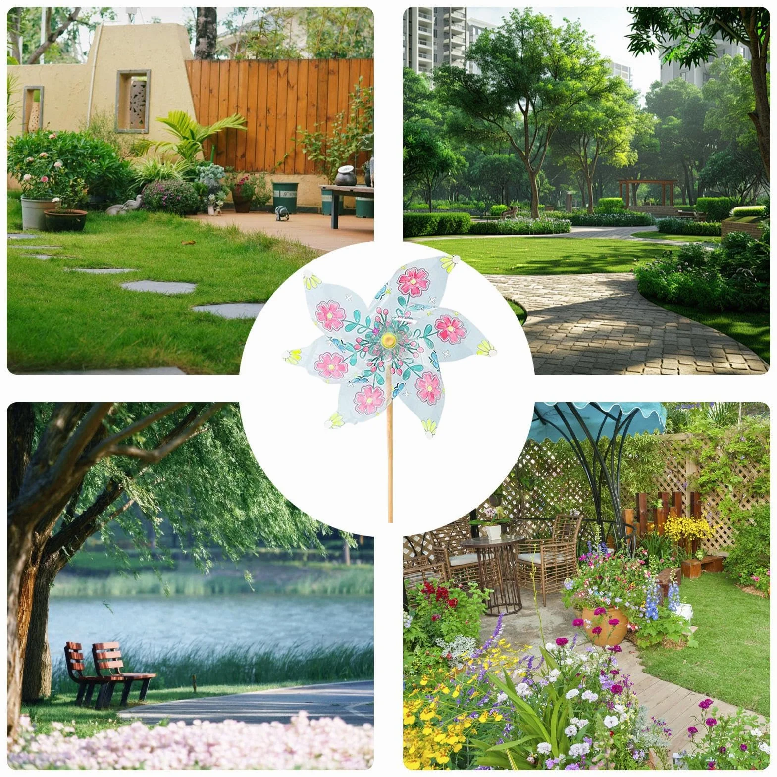 Molino De Viento Juguetes - Molinillos Hechos A Mano para Jardín Giradores De Viento | Actividad De Manualidades Y Arte Construye Y Colorea Tu Propio Molinete para Jardín Patio Parque Playa