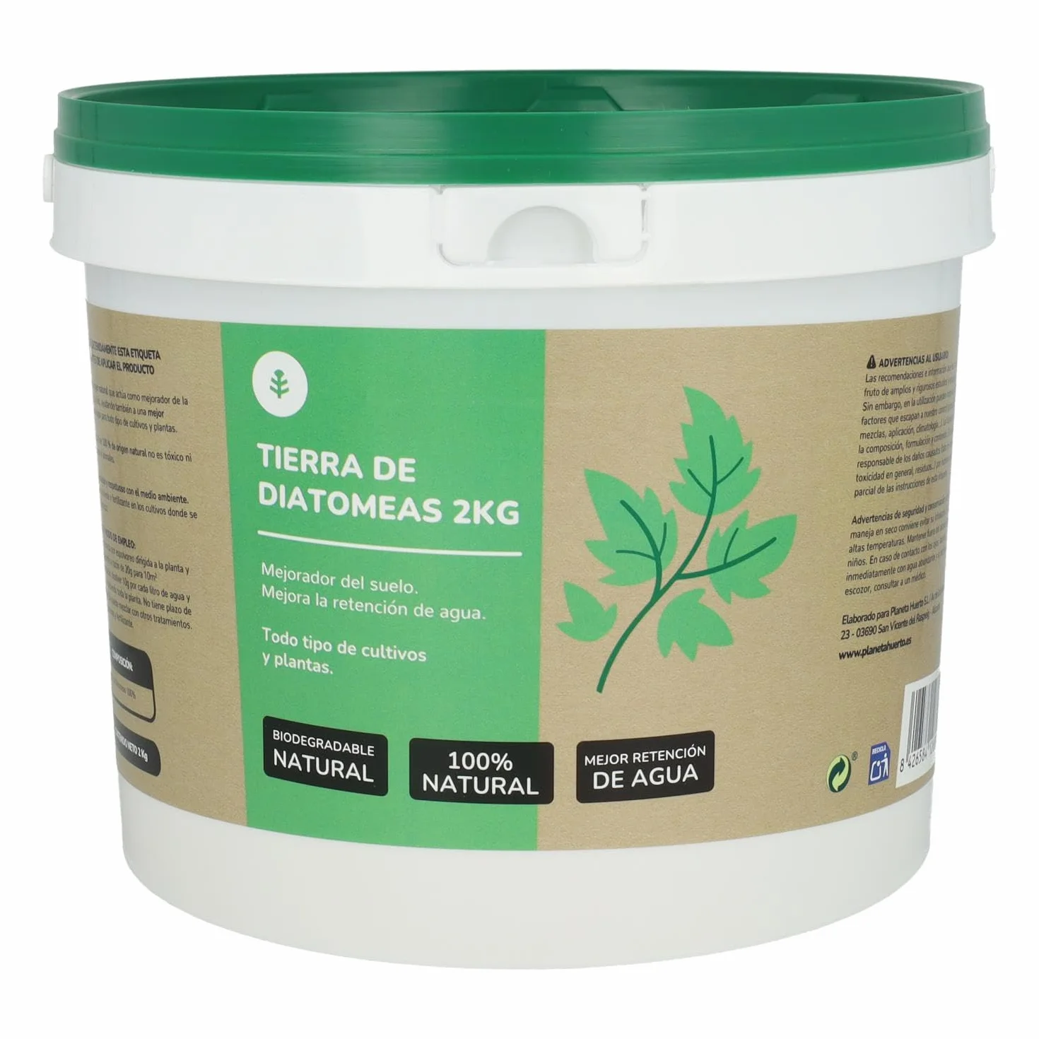 Tierra de Diatomeas 2 kg Fertilizante Natural Mejorador del Suelo para Cultivos Huertos Jardinería