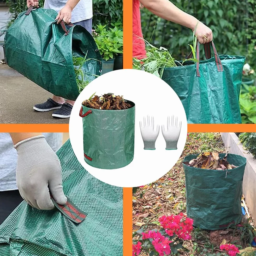 Bolsas de Basura de Jardín Pop Up 120L Sacos Grandes para Residuos