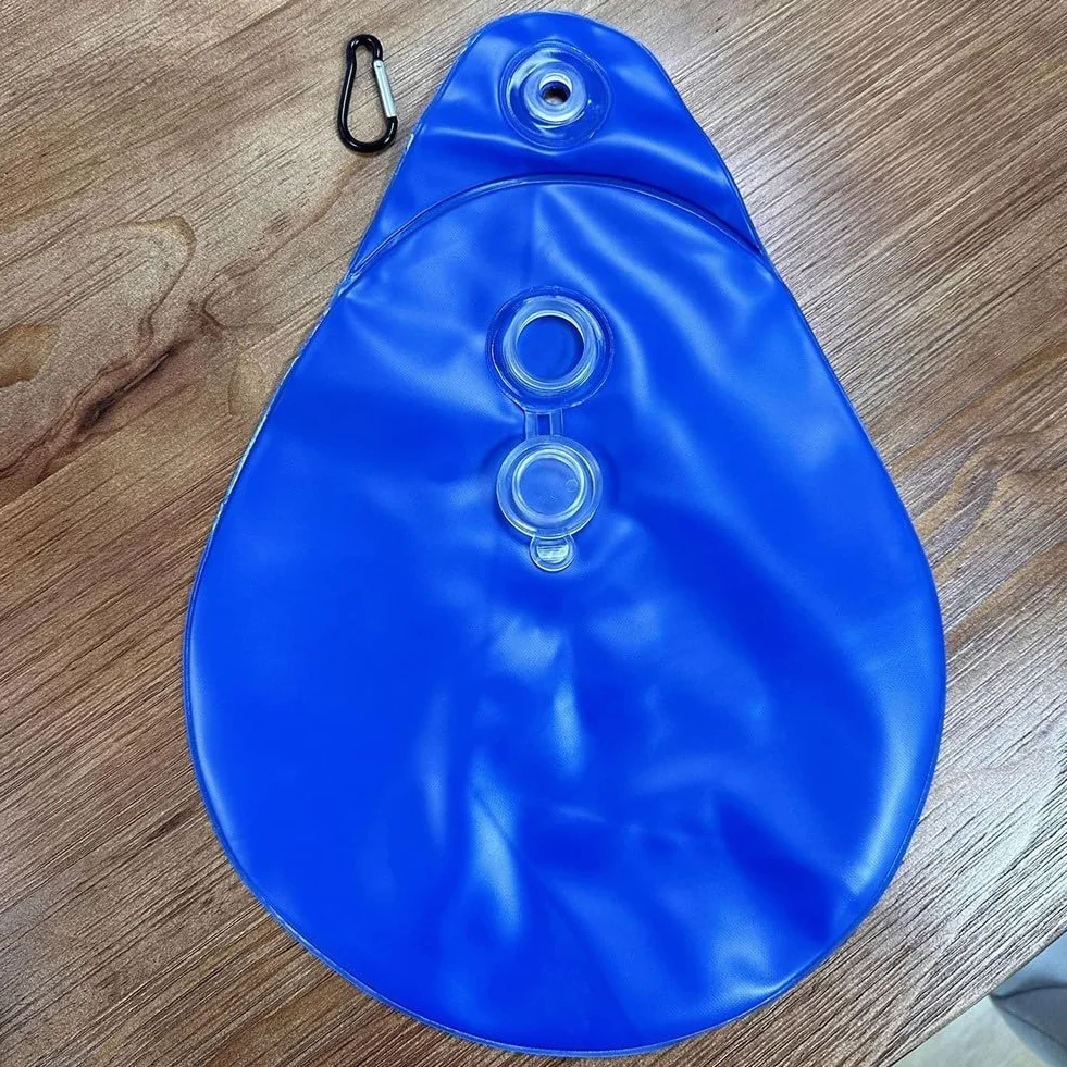 Paquete de 6 pesas de PVC con ganchos para piscinas sobre el suelo, bolsas de agua de 9 x 13.5 pulgadas (azul profundo)