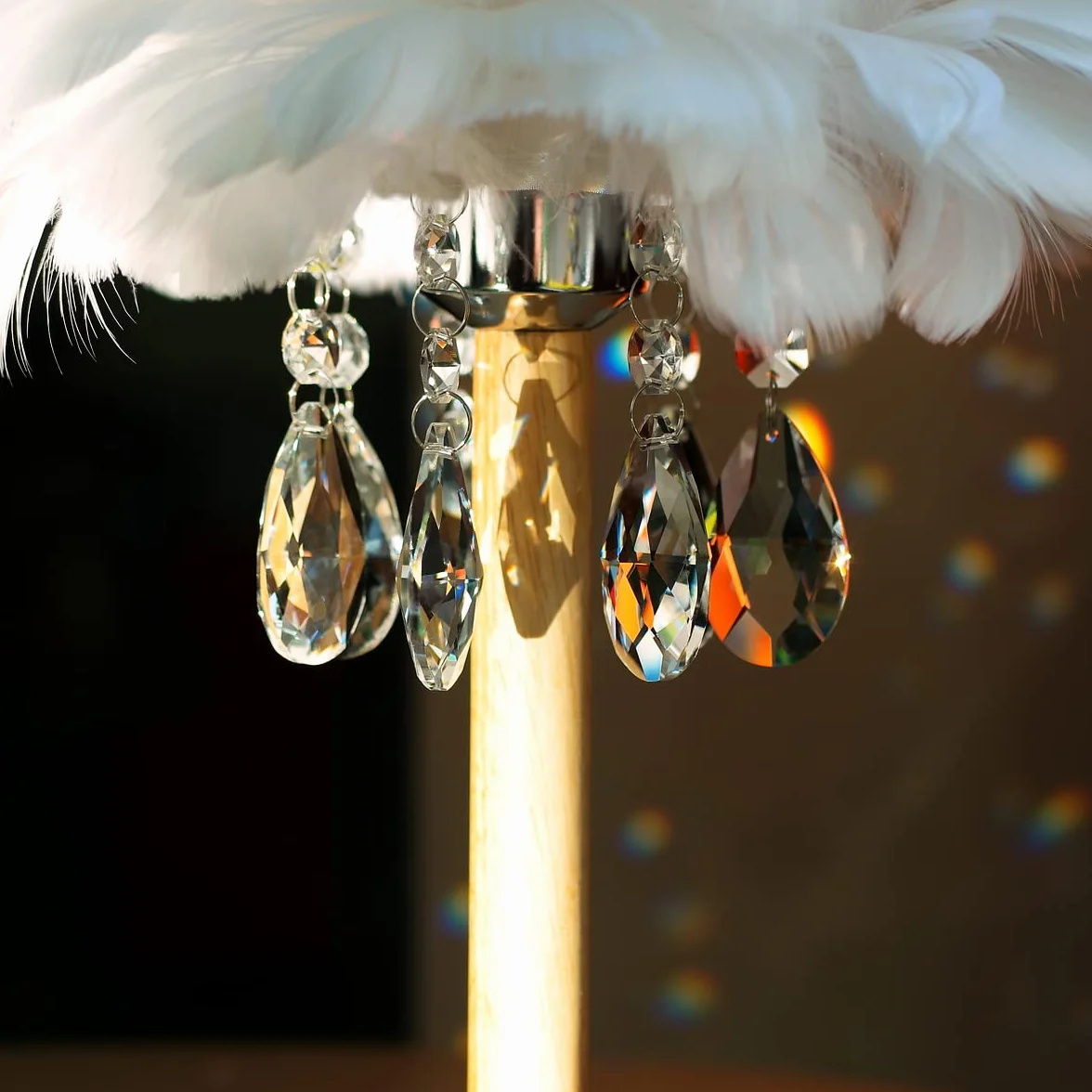 Cristales de araña de lágrima 63 mm, prismas de cristal transparente, colgantes decoración boda