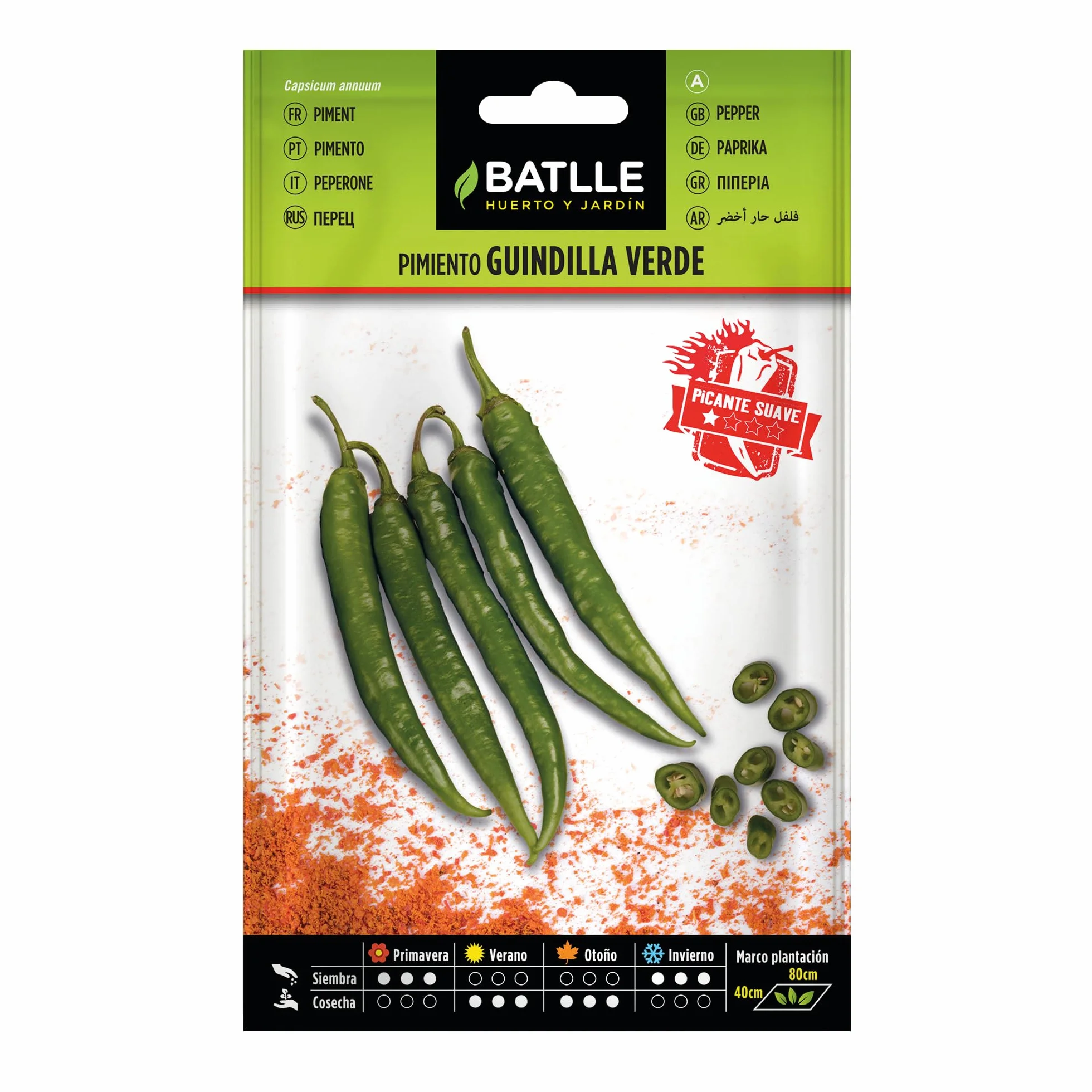Pimiento Guindilla Verde Batlle Semillas Hortícolas