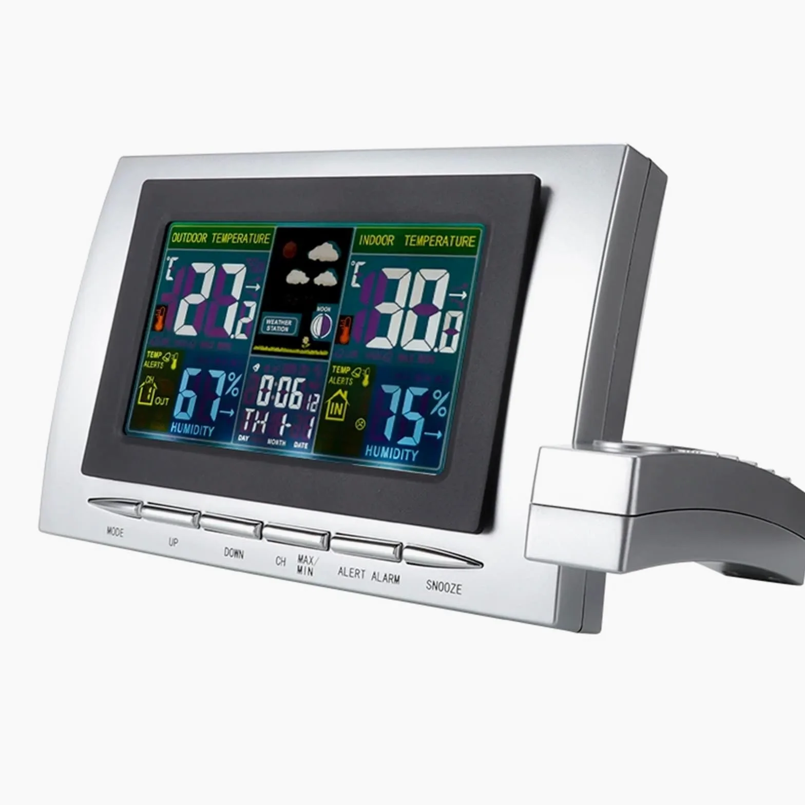 Estación Meteorológica Inalámbrica TS-H134G, termómetro Digital, Sensor for interiores y exteriores, pronóstico del tiempo, medidor de temperatura y humedad Cl