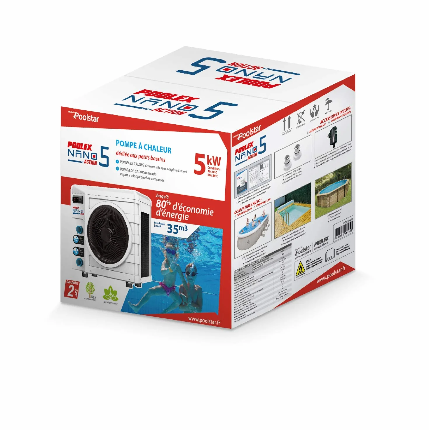 POOLEX POOLSTAR Nano Action 5 PC-Nano-A5 Bomba de Calor para Piscina 990 W 20-35 m3