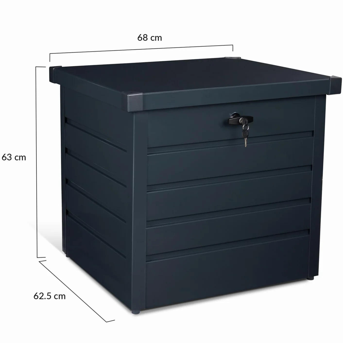 Caja de almacenamiento de metal con cerradura 200 L 68 x 62,5 x 63 cm gris antracita