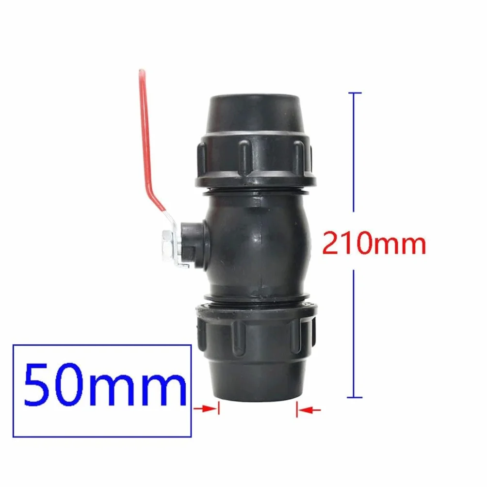 Válvula De Bola De Conector Rápido De Tubería De Agua De Plástico, Núcleo De Válvula De Metal, Tubo De PE, Accesorios De Conexión Rápida De 2 Vías, 1 Ud. | 50MM