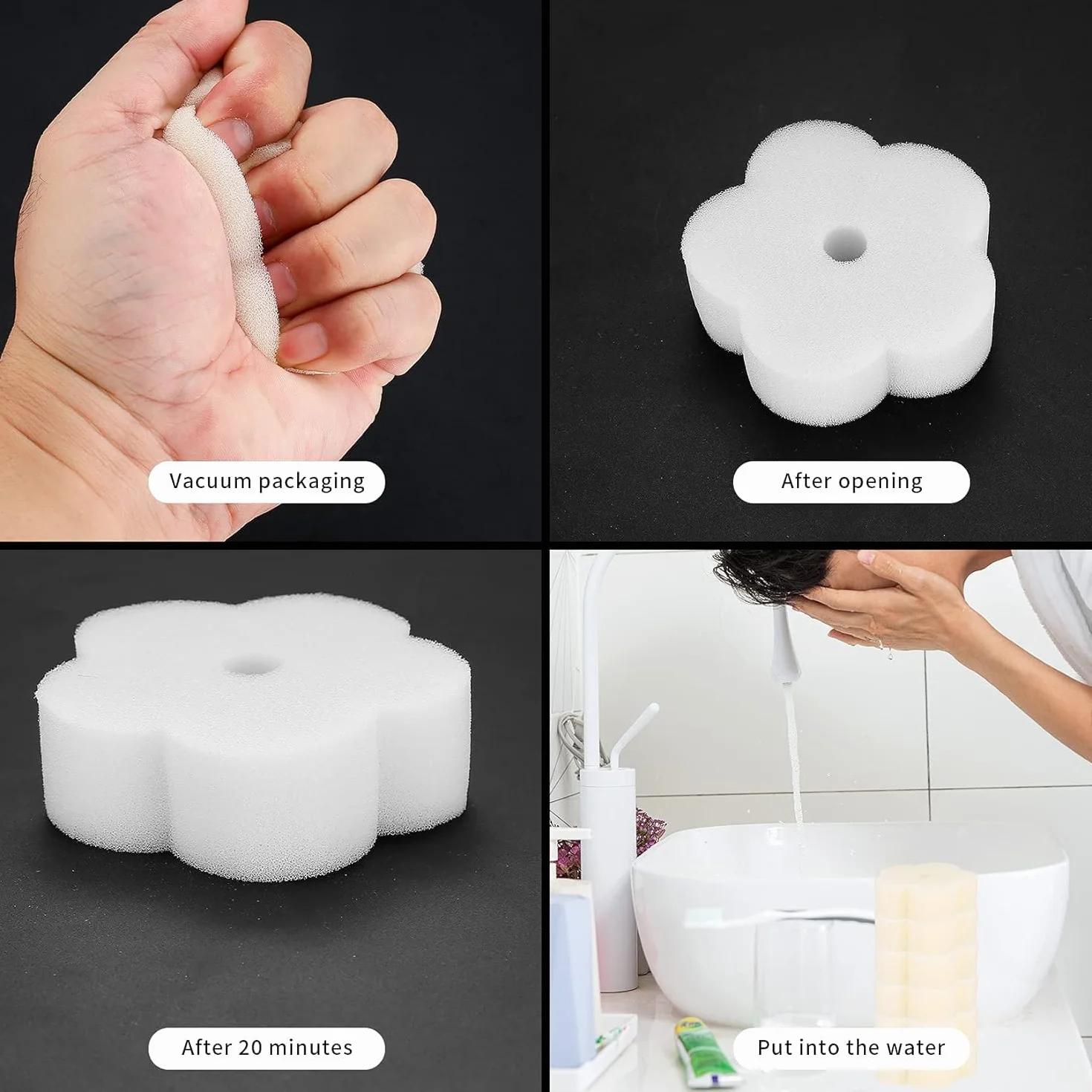 XIANGPICA 18 Piezas Esponja Absorbente de Aceite en Forma de Flor, Reutilizable para Piscina, Cocina, Jacuzzi y Hogar