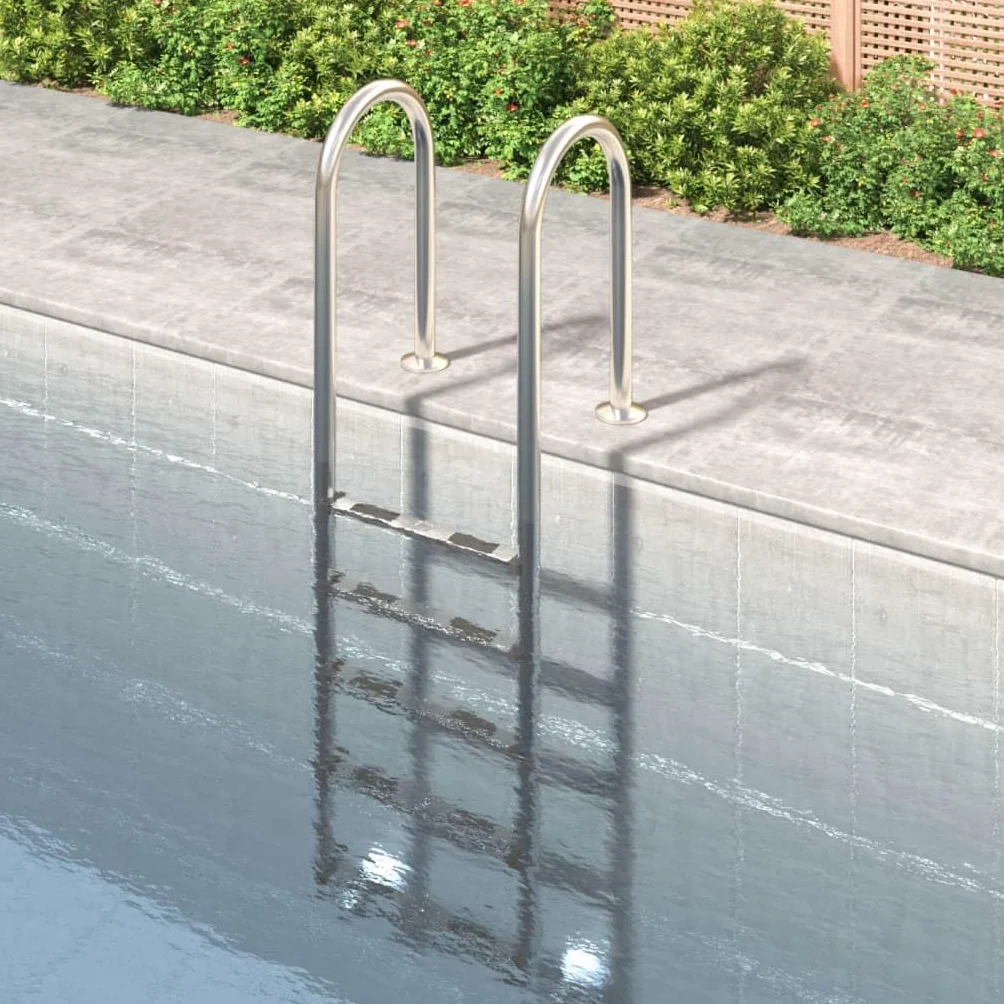 vidaXL Escalera de Piscina Acero Inoxidable 304 54x38x211 cm