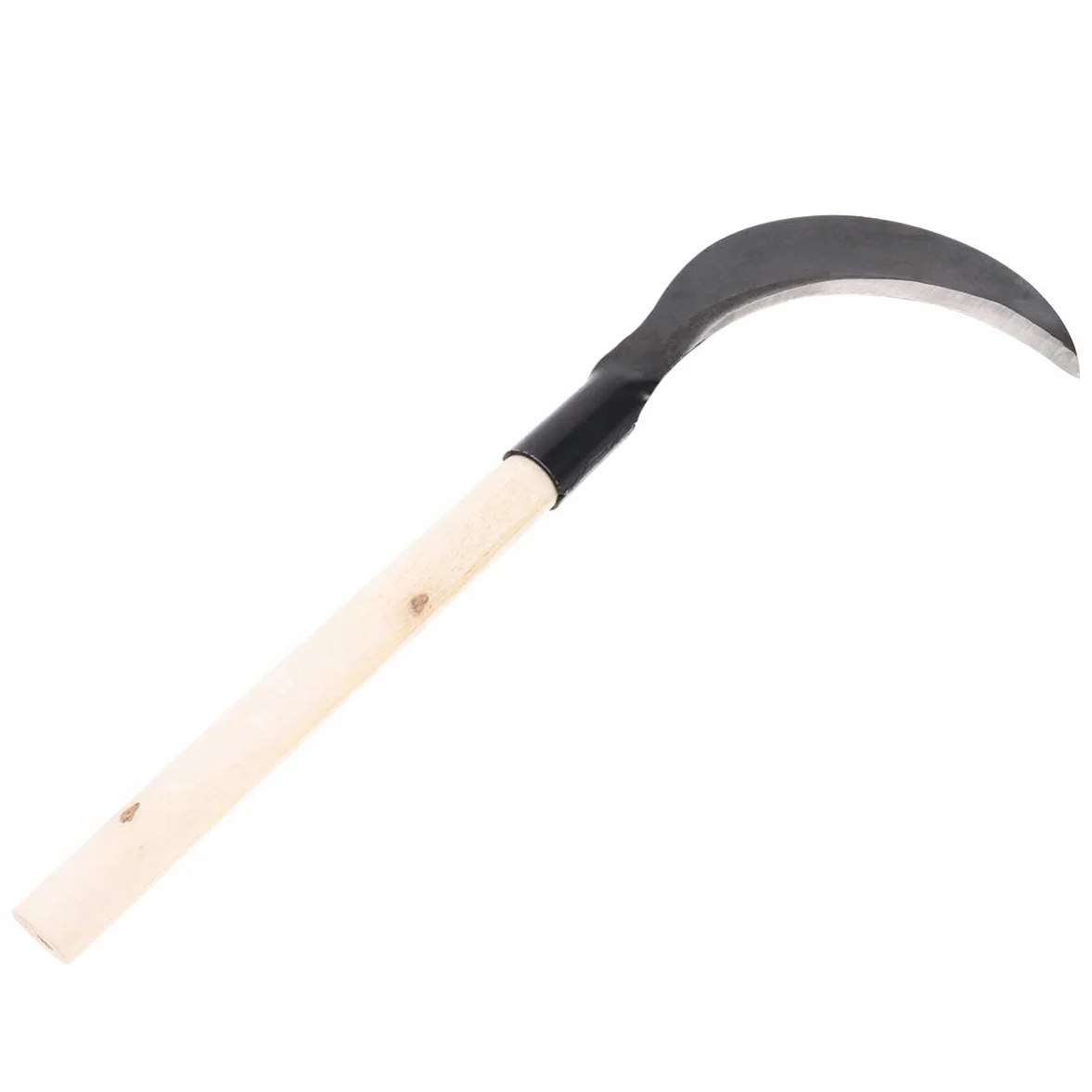 BESPORTBLE Guadaña de Mano para Deshierbar Mango Largo de Madera, Acero al Manganeso Afilado y Equilibrado para Jardinería y Césped Varios estilos