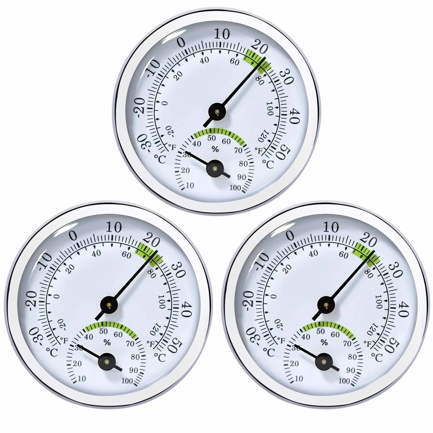 Nizirioo Termómetro y Higrómetro 2 en 1: 3 Unidades Medidor Temperatura Humedad, Mini Termohigrómetro 58 mm