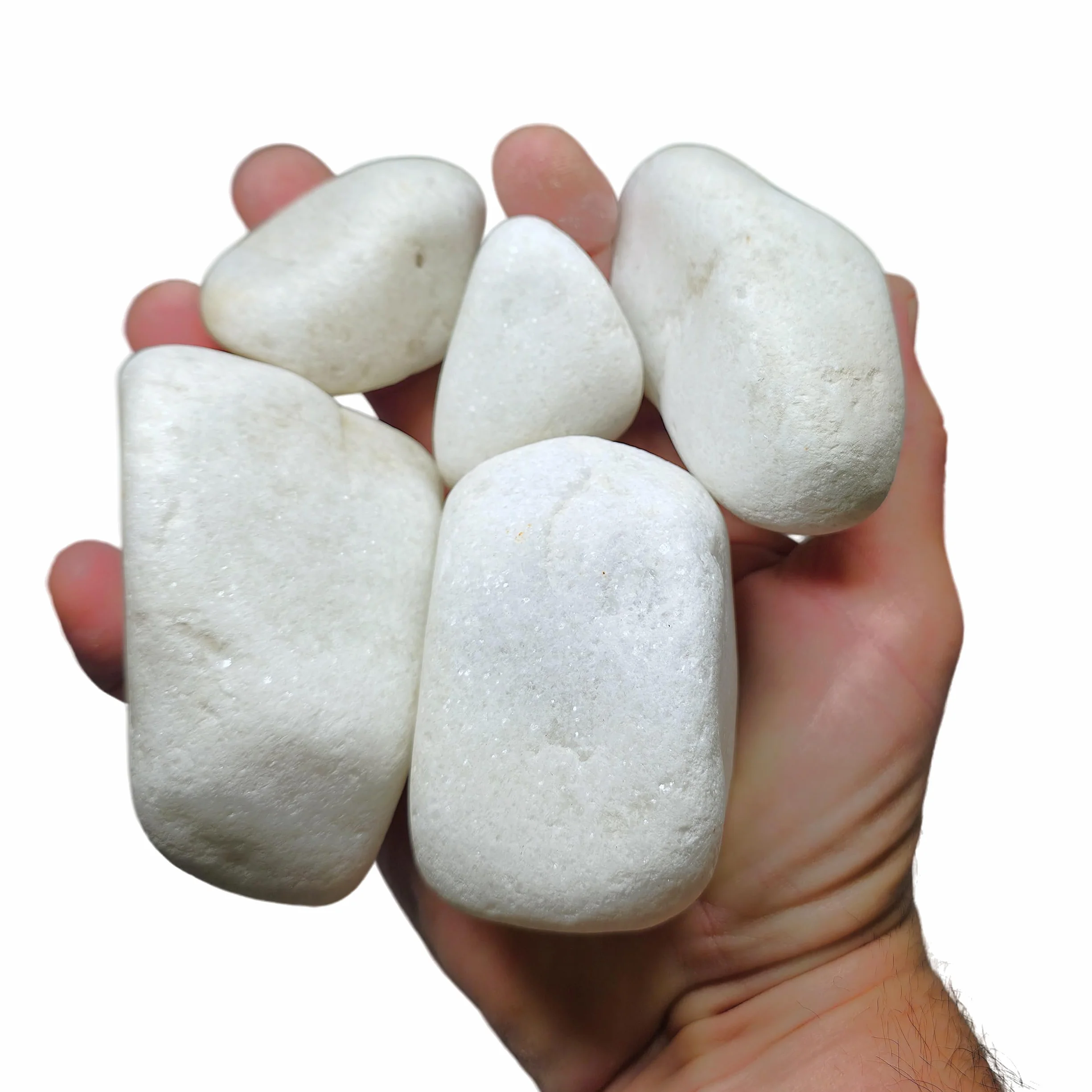 Saco Piedra Decorativa Blanca Canto Rodado 40-60 mm 20 kg para Jardines y Paisajismo