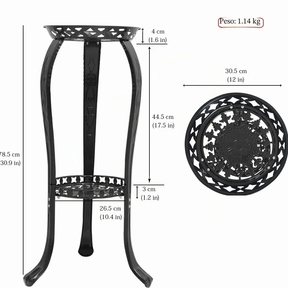 Soporte para Plantas Interior,Soporte de Flores Negro,Estante Plantas Exterior,estantería macetas Blanco,estantería macetas Jardin,Soporte Maceta,estanterias para Plantas de Interior