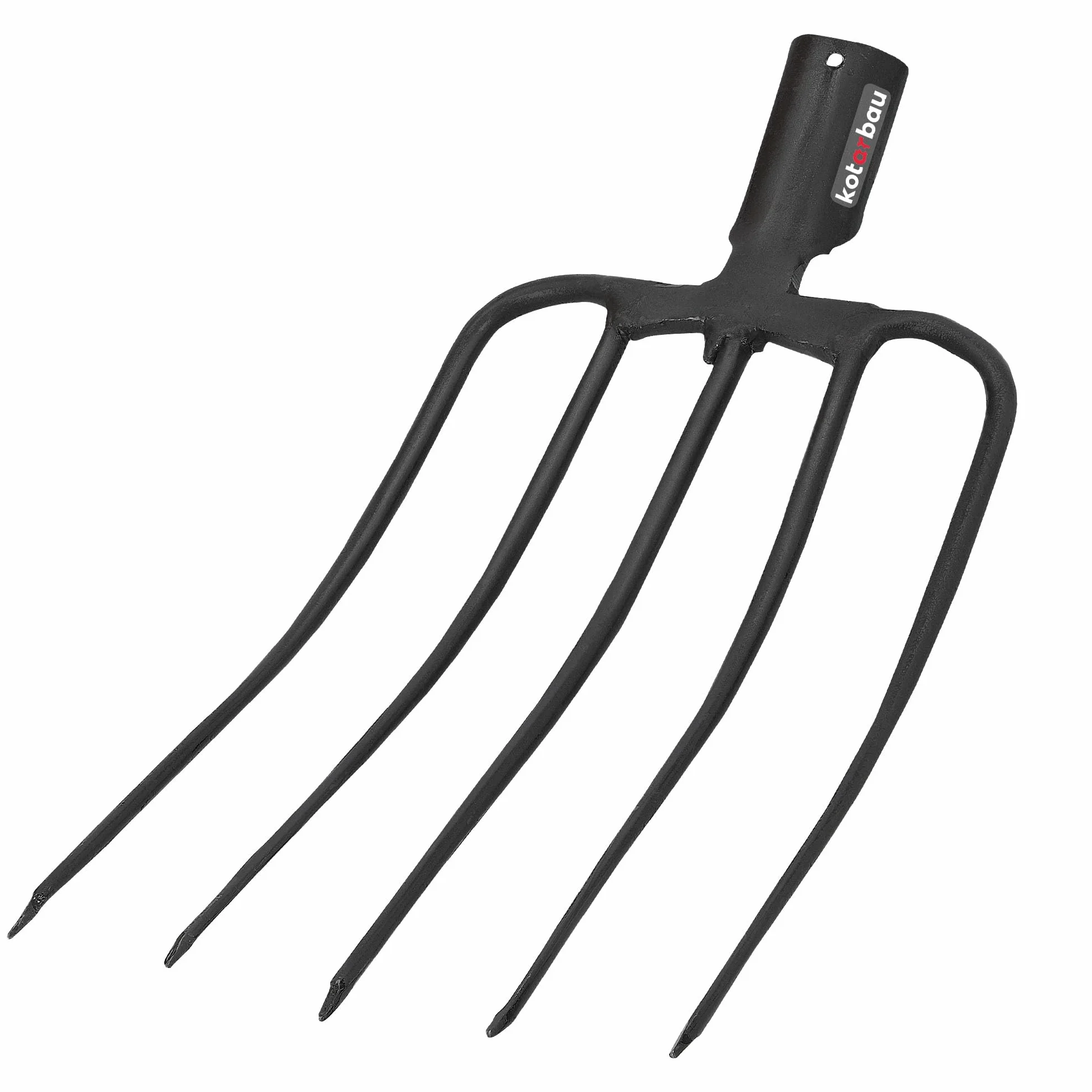 KOTARBAU Horca de acero con 5 Dientes, Horca de jardín para compost, estiércol, sin mango