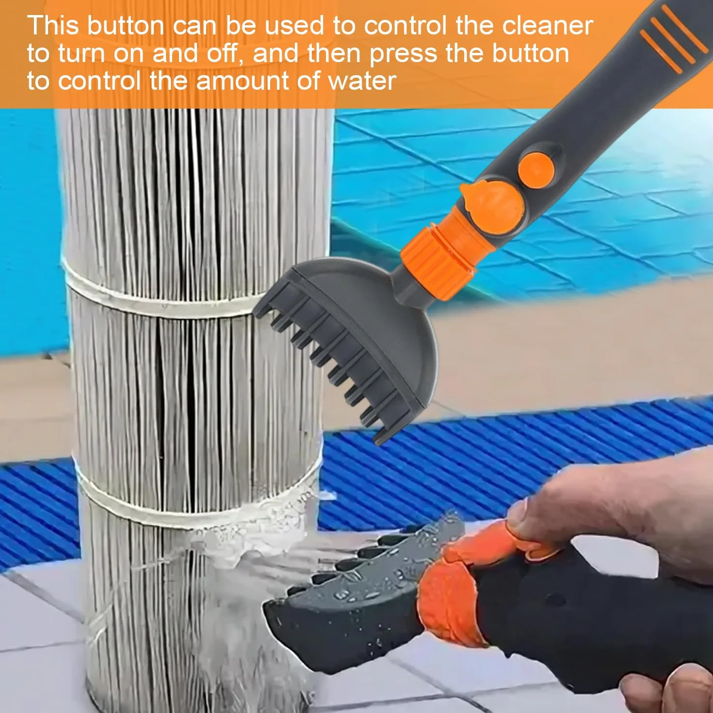 Limpiador de Cartucho de Filtro de Piscina SPA, Herramienta de Lavado Resistente y Duradero