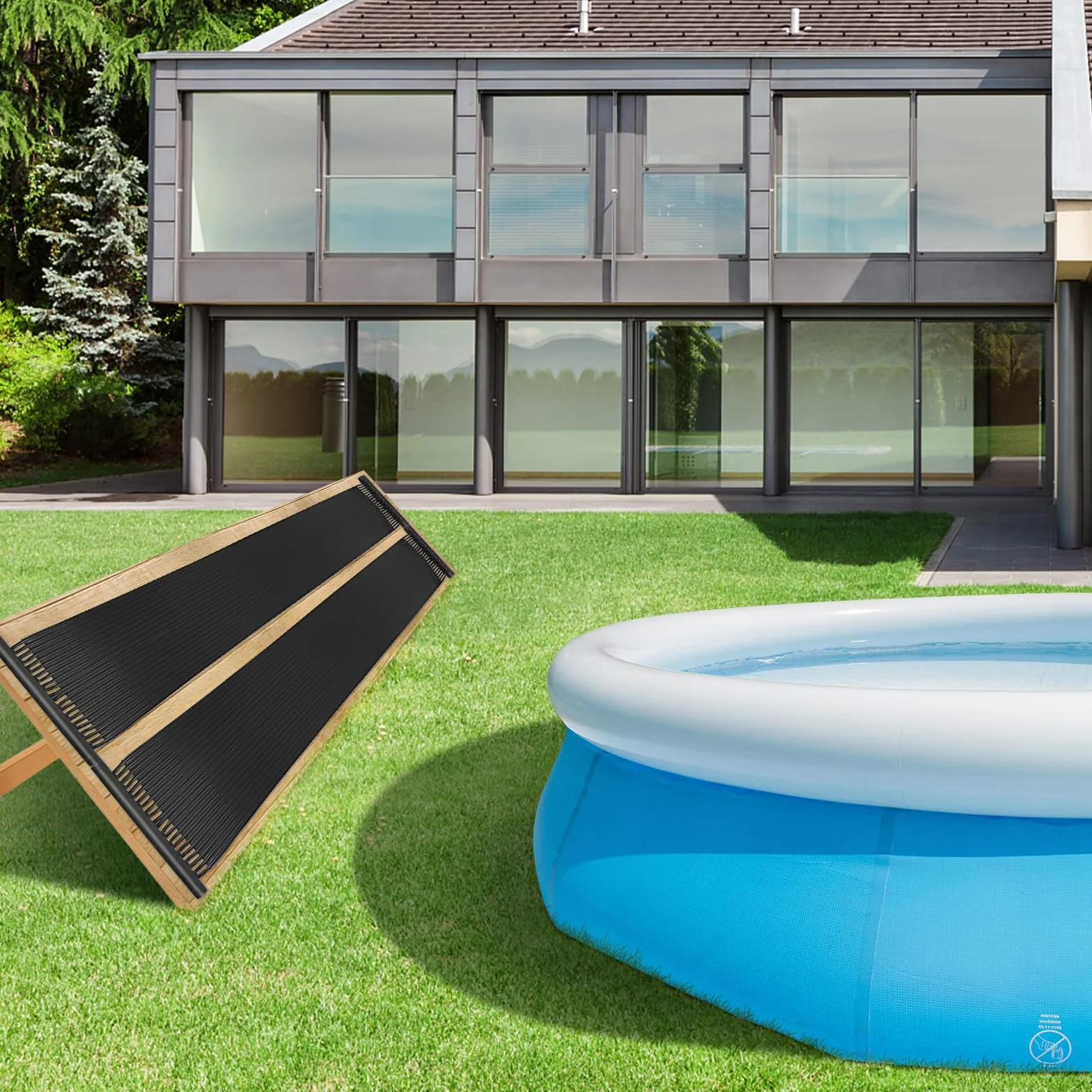 COSTWAY Calentador Solar de Piscina 500x75 cm 2 Panel Solar 21500L 25800L