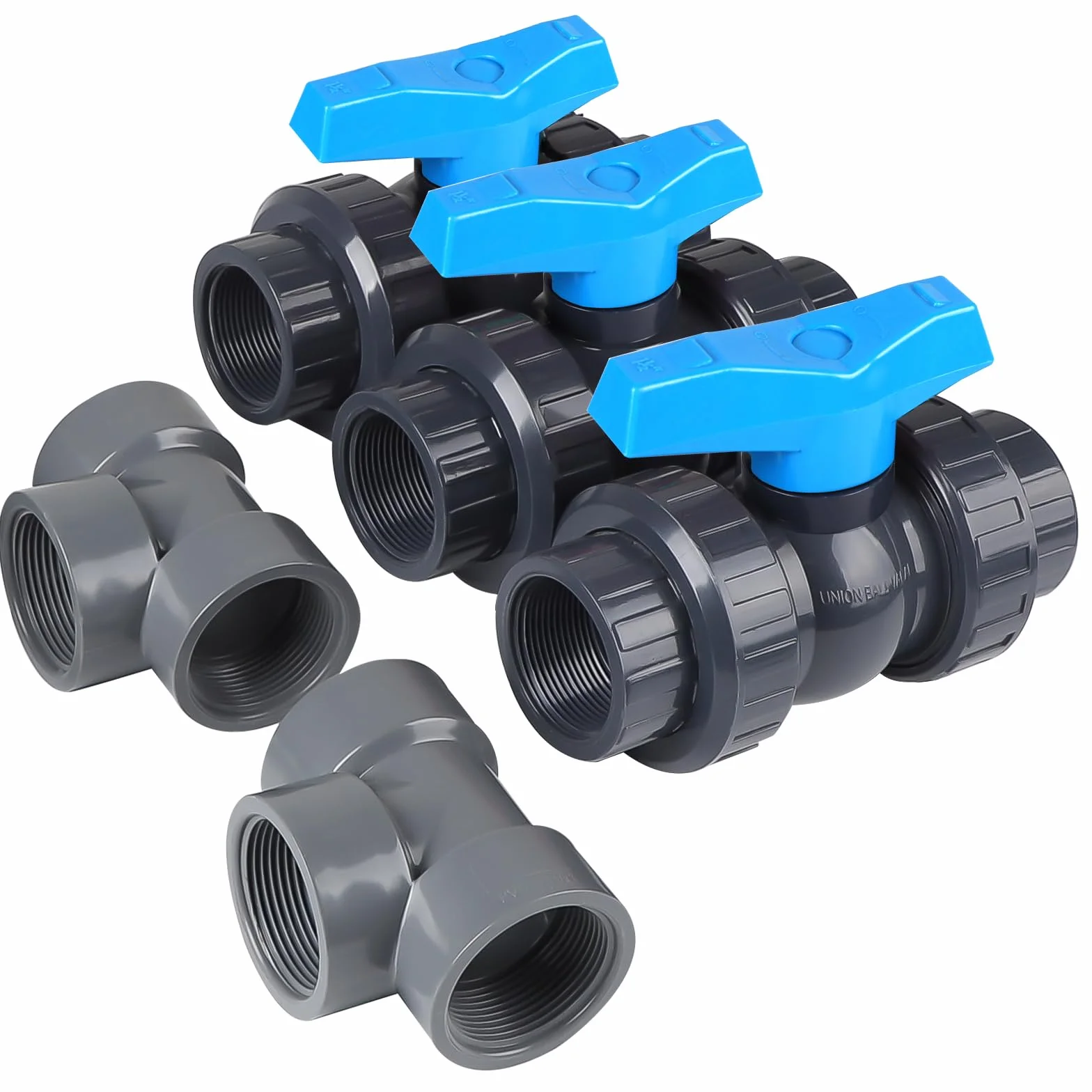 SWAWIS Juego de Desvío para Piscina 32/38mm, Bomba de Calor, Calentador Solar, Tubo PVC, Válvula Bola DN50