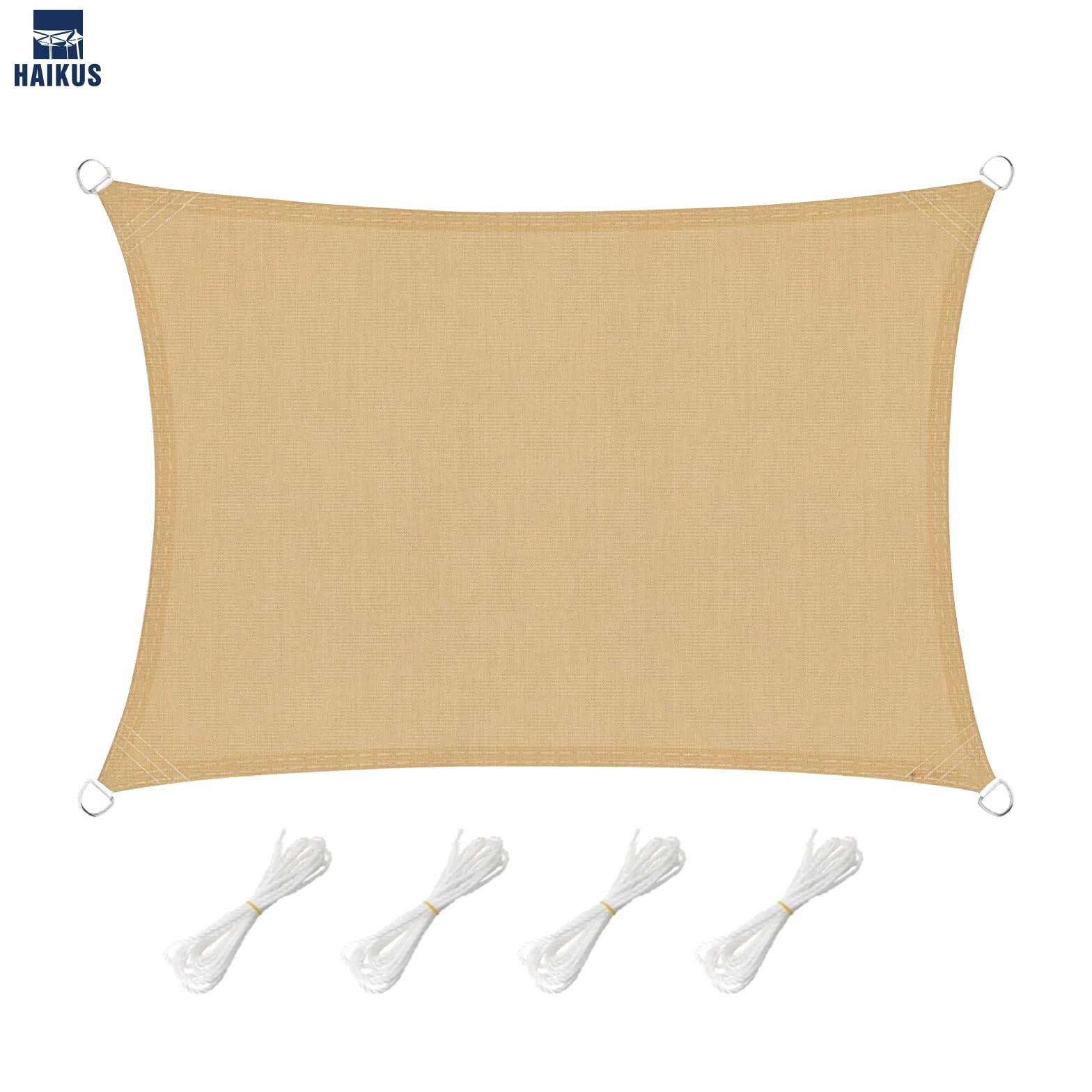 HAIKUS Toldo Vela Rectangular 4x6 m HDPE Transpirable 98% Protección UV para Exterior