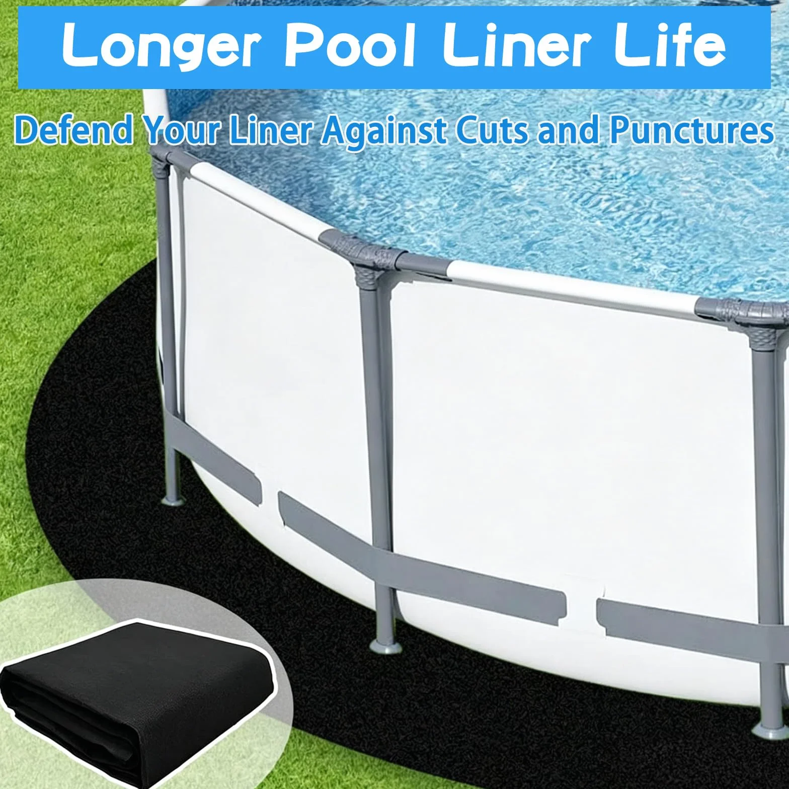 Base para Piscina Exterior, Esterilla Protectora Circular 400 cm, Almohadilla para Piscinas Desmontables e Hinchables