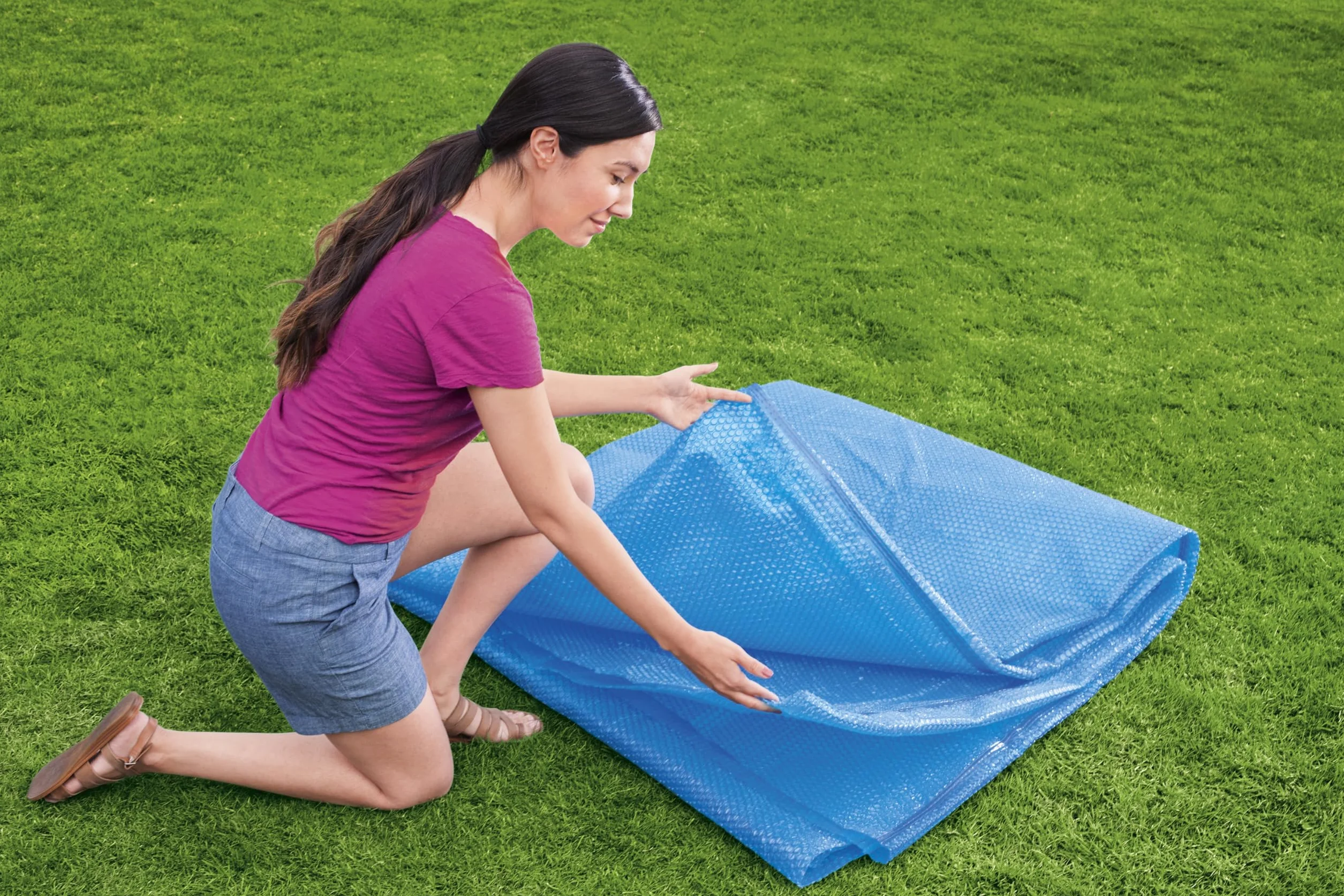 BESTWAY Cobertor Solar Redondo Ø417 cm para Piscinas Redondas Ø396 cm Azul