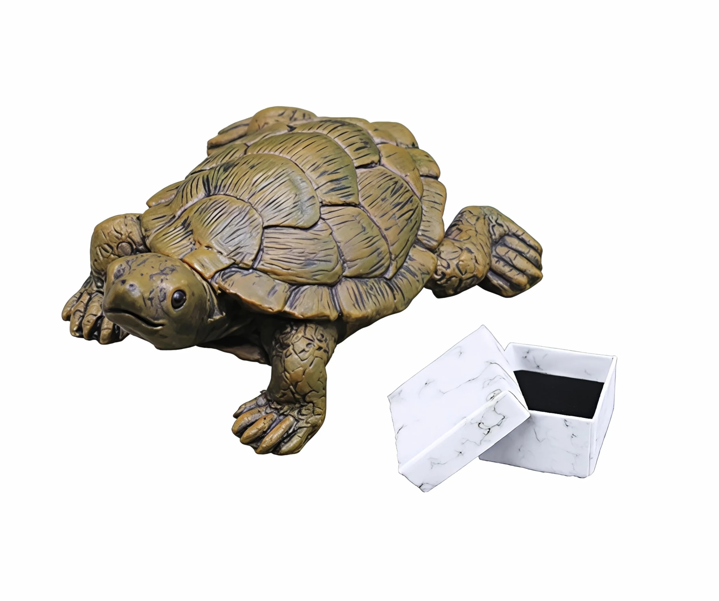 Figura de tortuga de 6,5 cm de largo – Pequeña figura de animales de resina, figura decorativa para jardín/interior botella jardín mini estanque