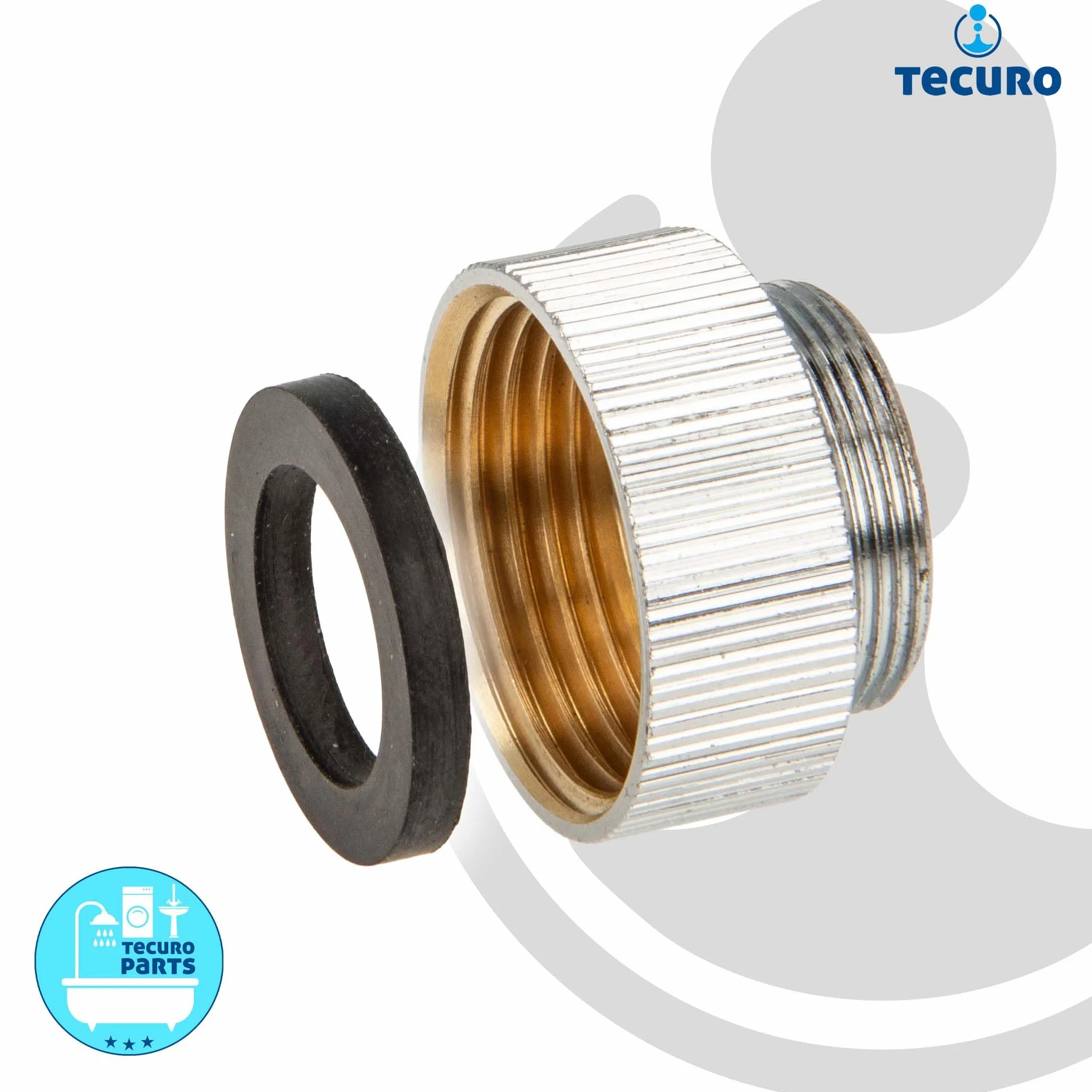 tecuro Pieza de Transición Adaptador de Receptáculo para Boquillas de Grifo AG M 22 x 1 a 1,9 cm Rosca Femenina de Latón Cromado