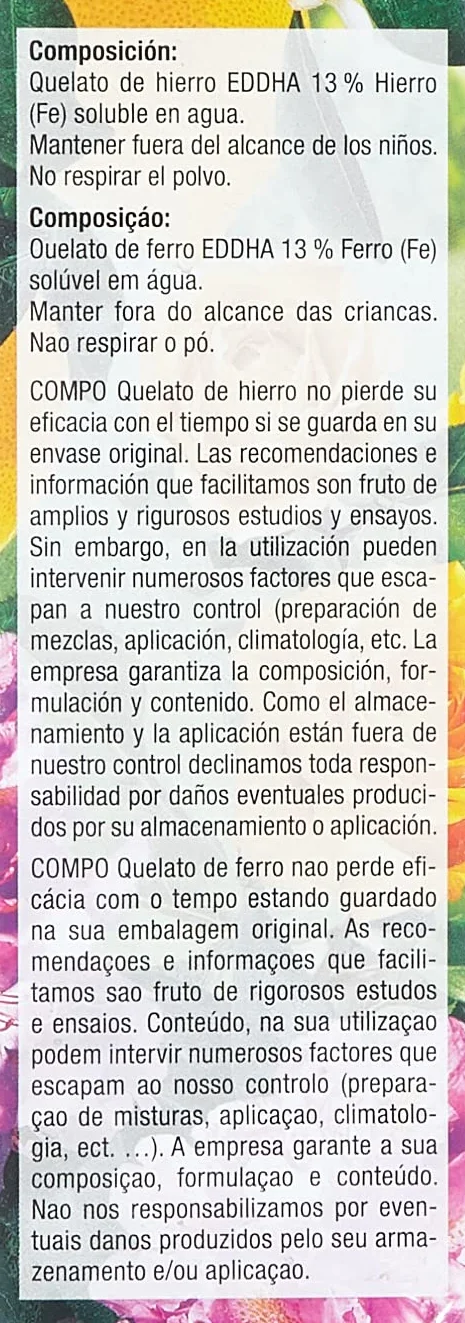 COMPO Quelato de hierro EDDHA 13% Hierro soluble, 250 g