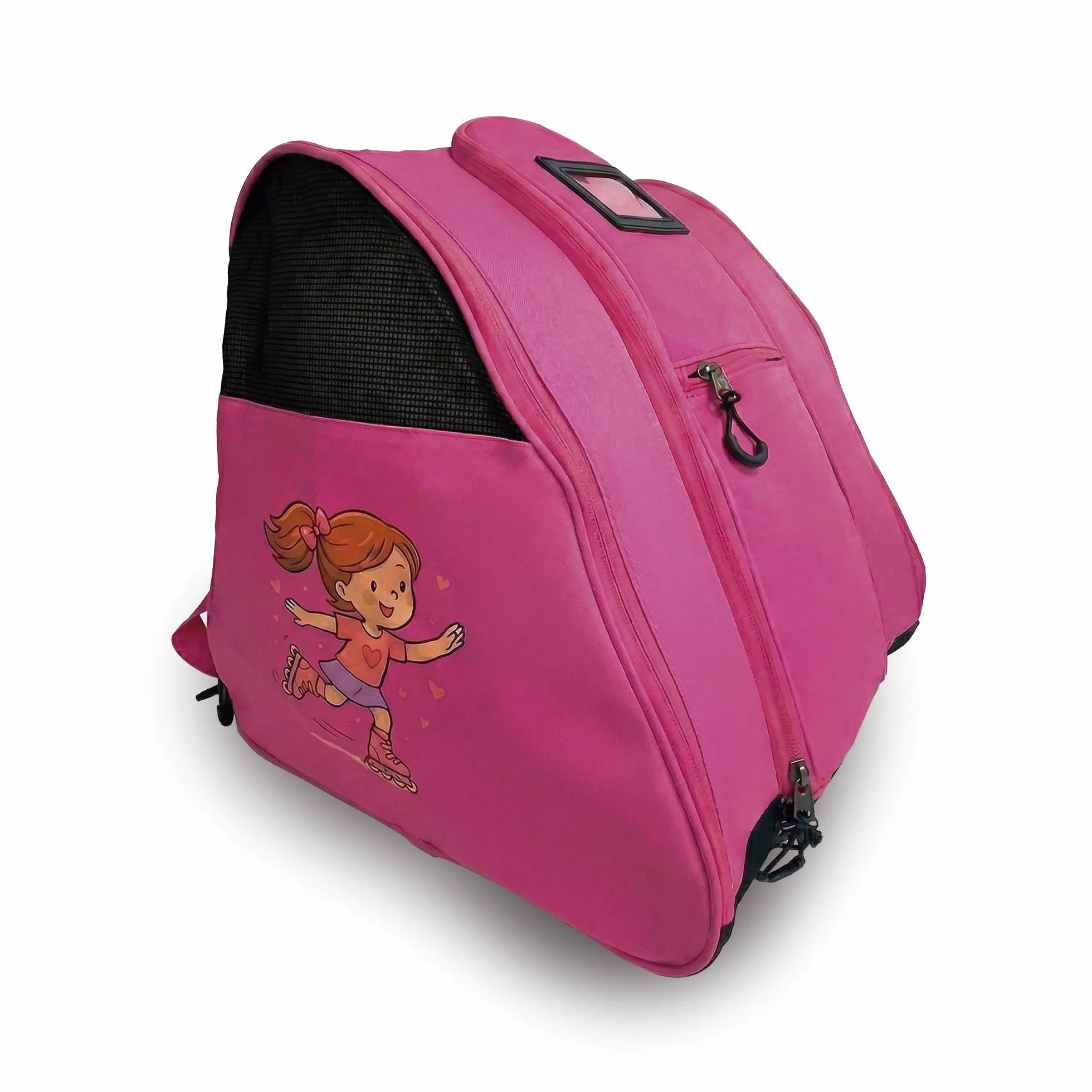 Bolsa para Patines para Niños Rosa Correa Ajustable Acolchada Mochila Patines Capacidad Accesorios Material Resistente Ligero