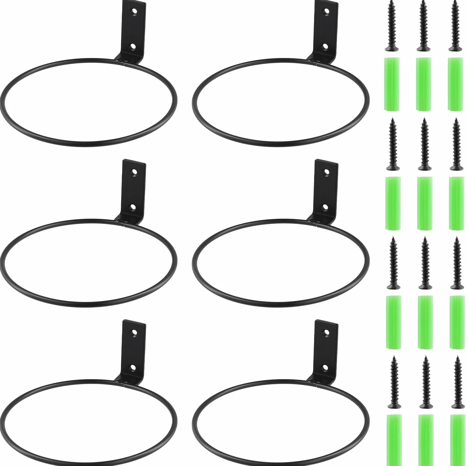 KEILEOHO 6 unidades soporte macetas 15 cm negro pared balcón jardín