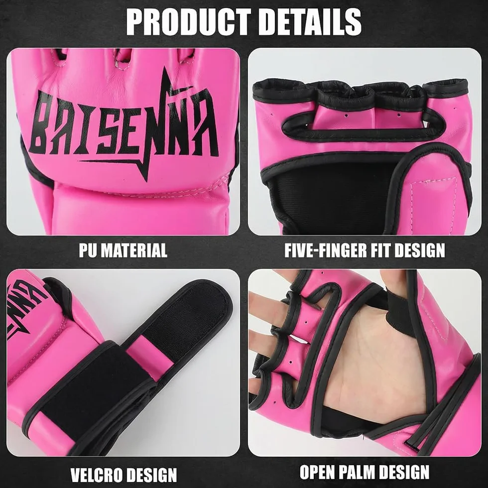 Guantes de Boxeo para Adulto, Cuero, MMA, Muay Thai, Kickboxing, Sparring