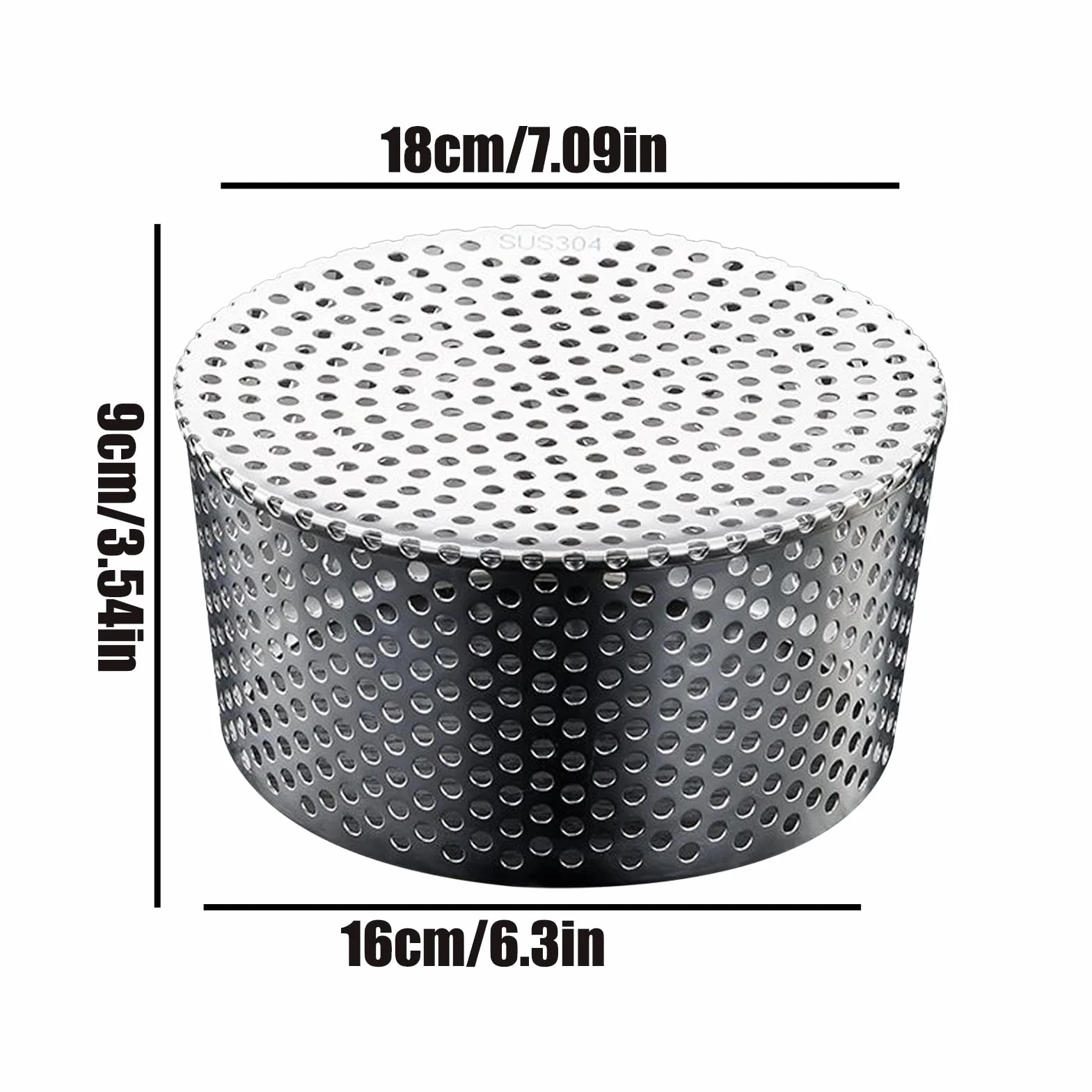 Rejilla para Bajantes Filtro de Acero Inoxidable Malla Antiatascos Cubredrenaje Exterior