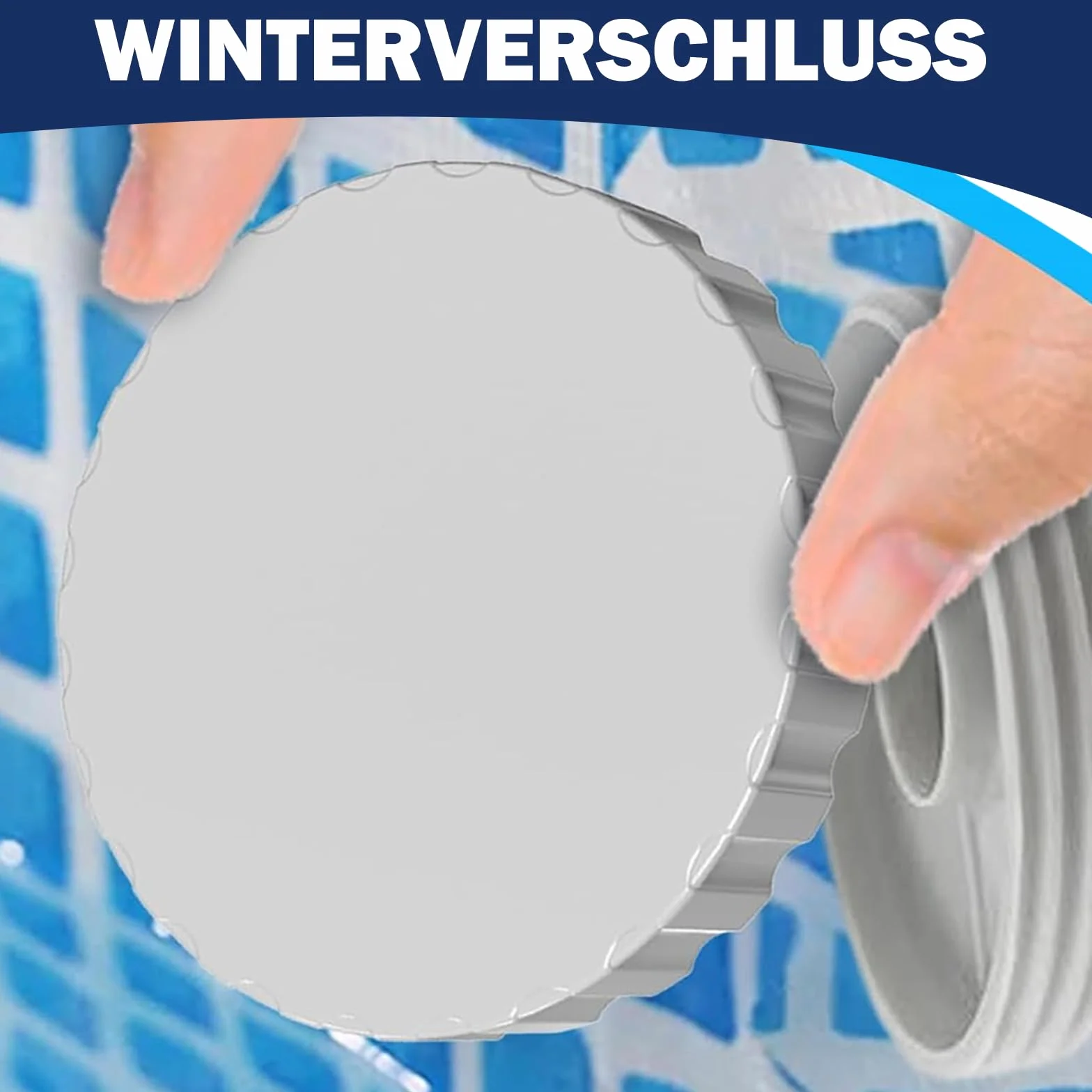 Tapones de Invierno para Piscinas Resistentes a Heladas y Prueba de Fugas, 2 Unidades con Junta, Gris