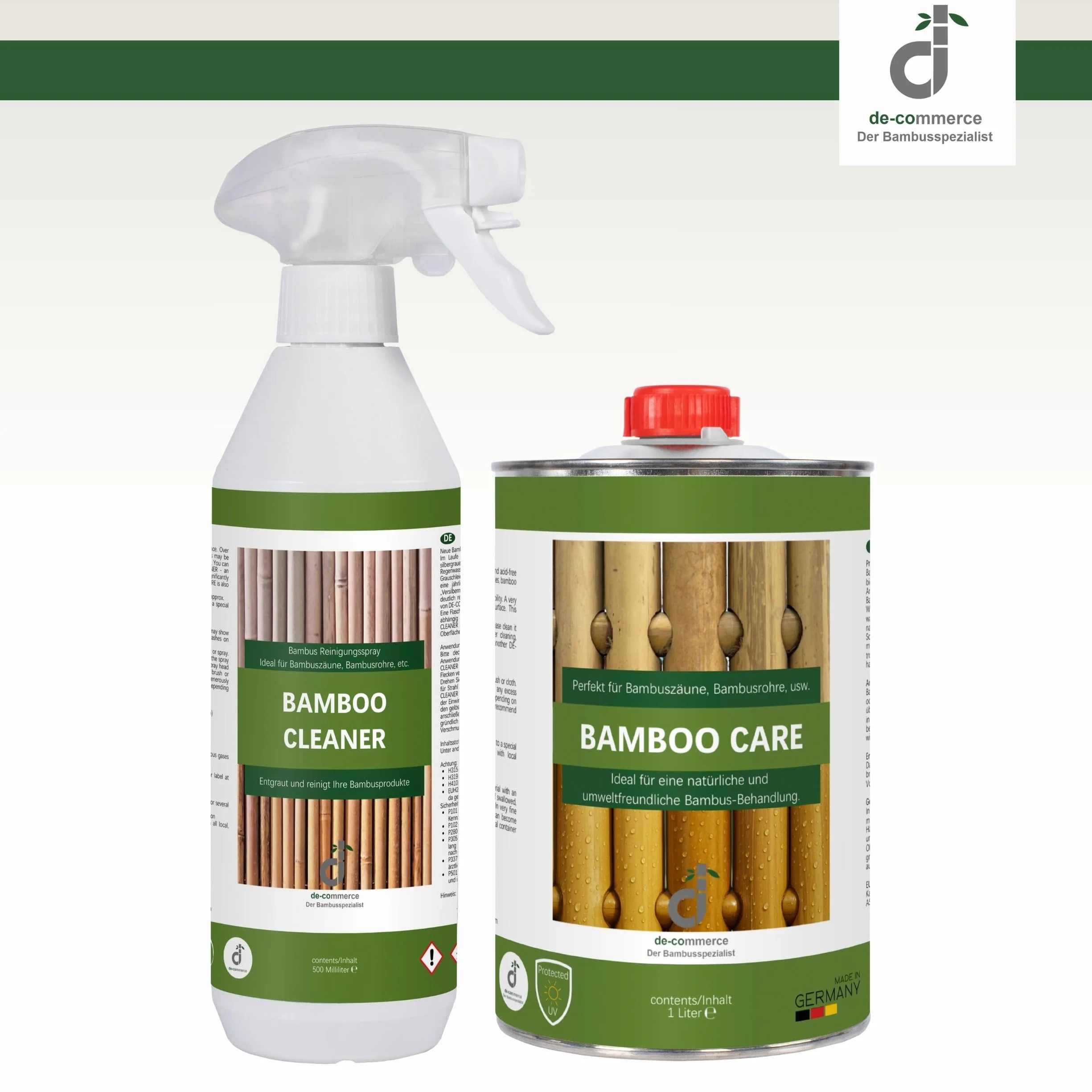 Set de cuidado Cleaner + Care Spray para valla de bambú exterior