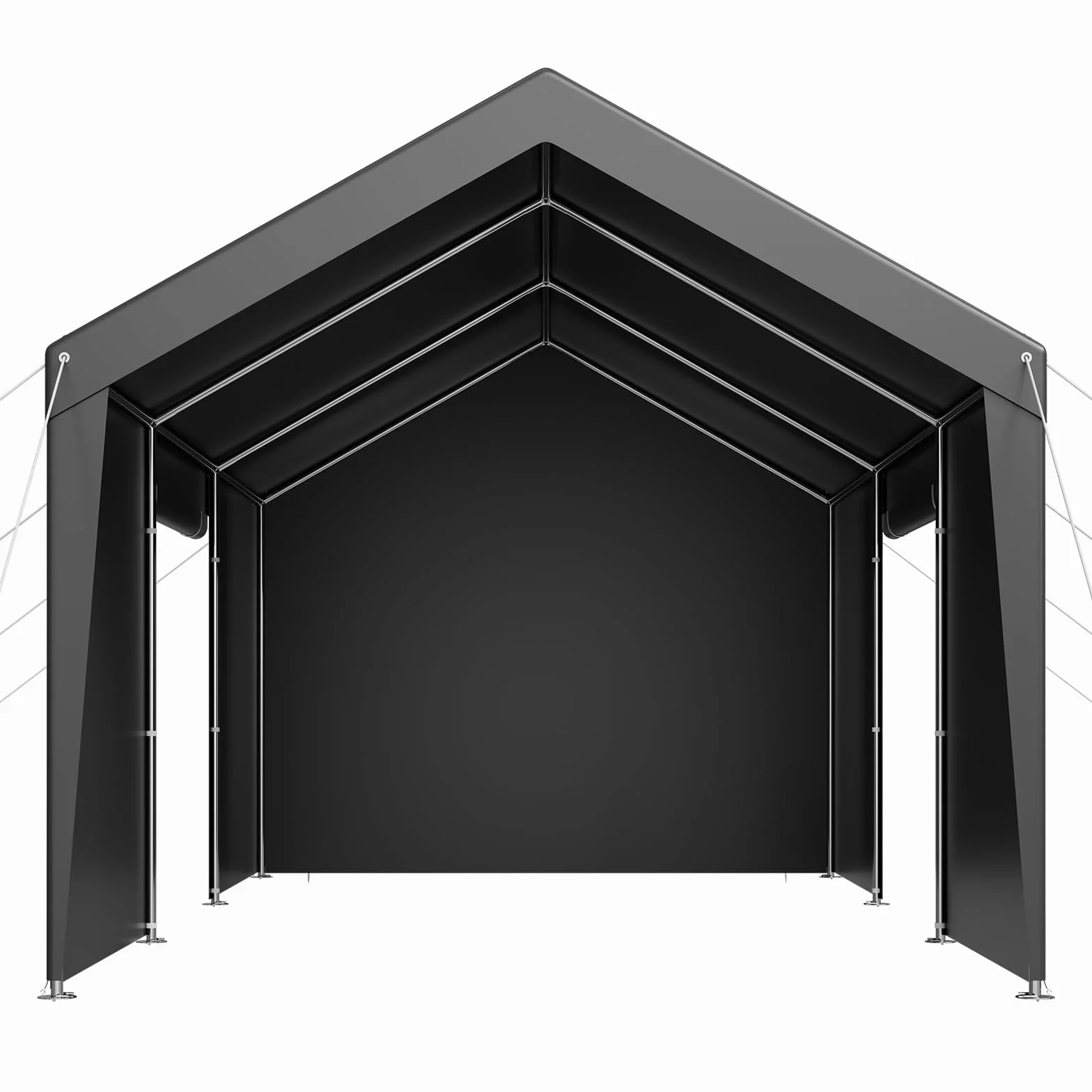 VEVOR Cochera 3,65 x 6,09 x 3,02 m Paredes Laterales Puerta Desmontables Resistente UV Agua Gris