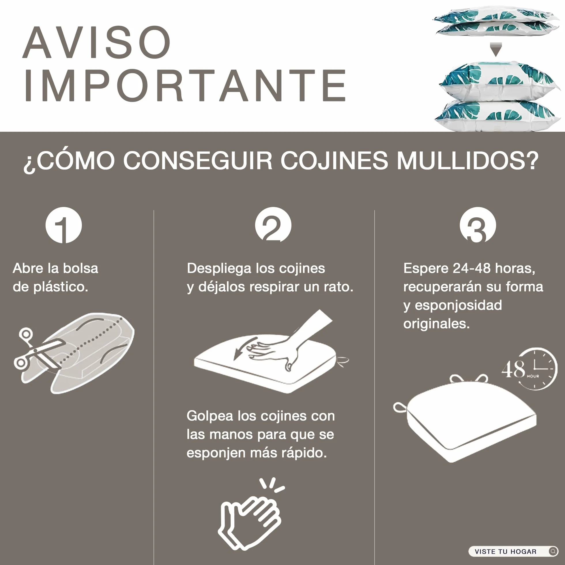 Pack 4 Cojines para Silla 45x45x5 cm Efecto Tridimensional Relleno 100% Poliéster Color Rayas Gris