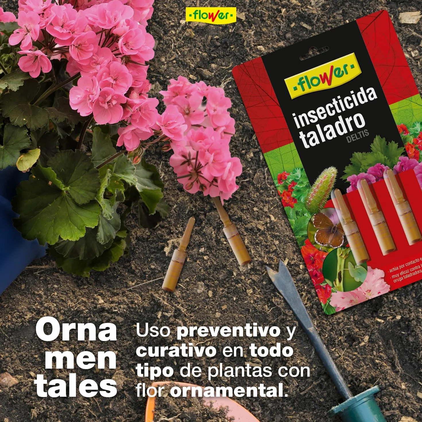 Antitaladro del Geranio Monodosis 3x3 ml Insecticida contra Oruga Taladro Acción por Contacto e ingestión