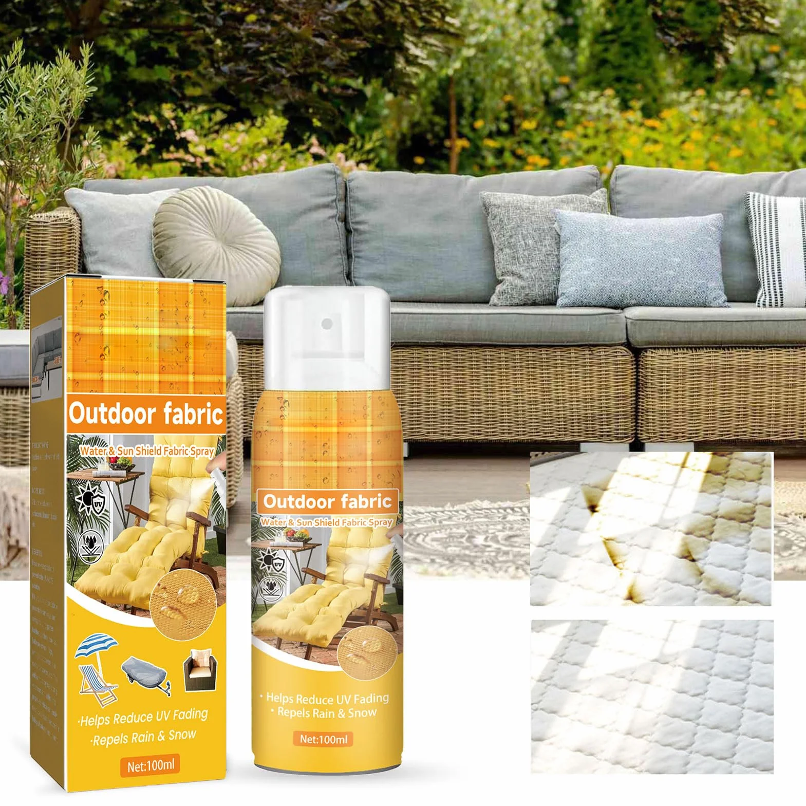 Protector de tela impermeable UV para muebles tapicería 100 ml paquete de 2