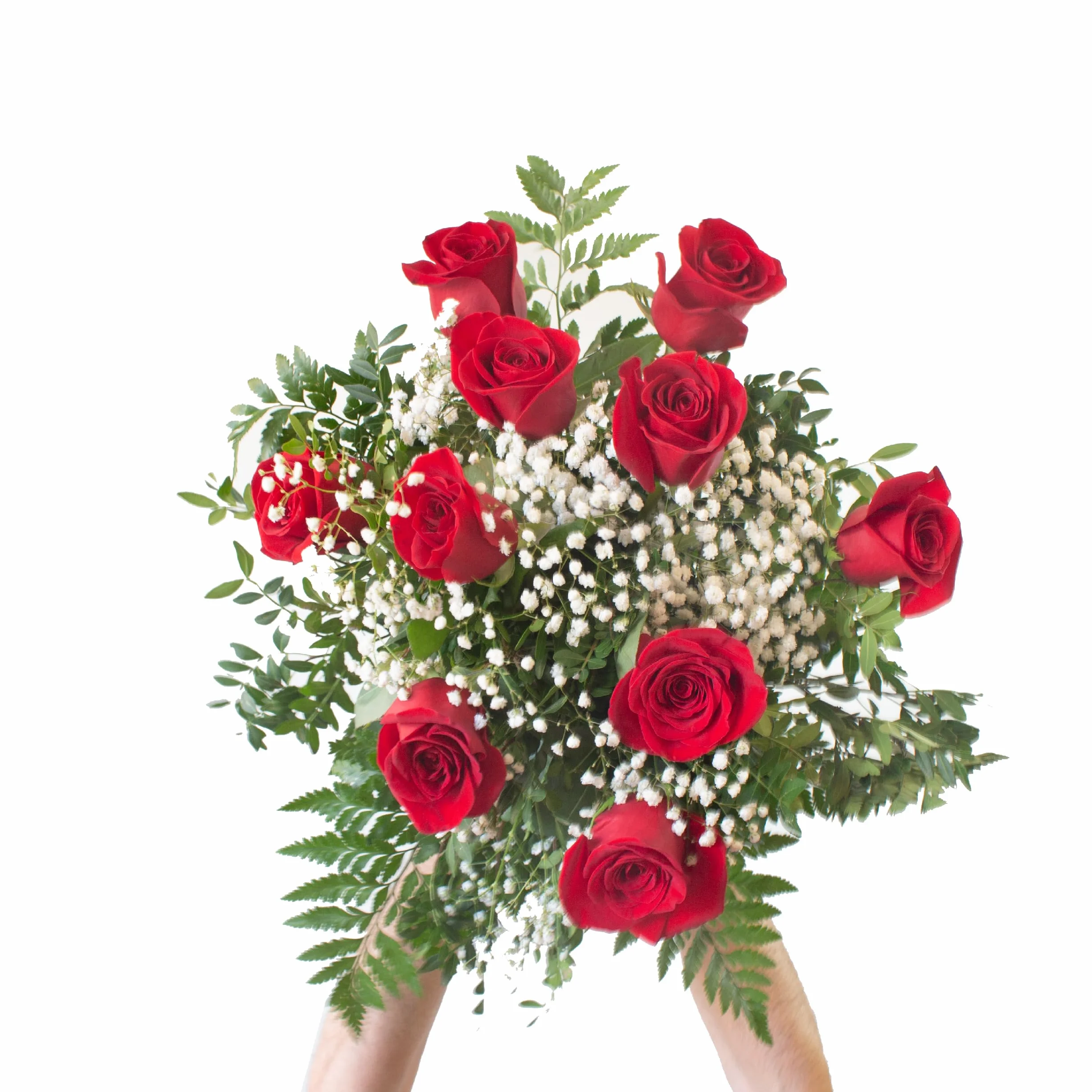 Acurrucalas® Ramo de Flores Rosas Rojas con Dedicatoria 12 Flores Frescas Naturales