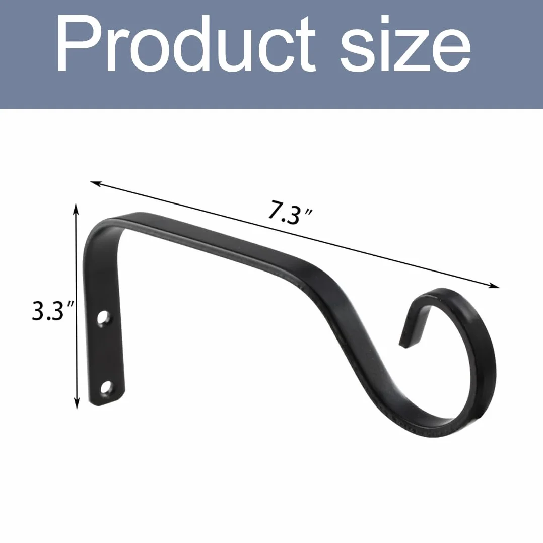 Gancho para Plantas de Pared de Hierro Colgante para Macetas, Comederos para Pájaros, Linternas (18cm)