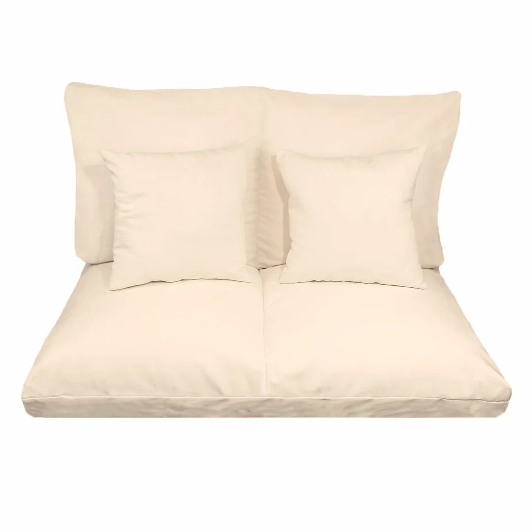Cojines Sofá Palets 2 Plazas Desenfundable Lavable 120x80cm Conjunto 4 Piezas Beige