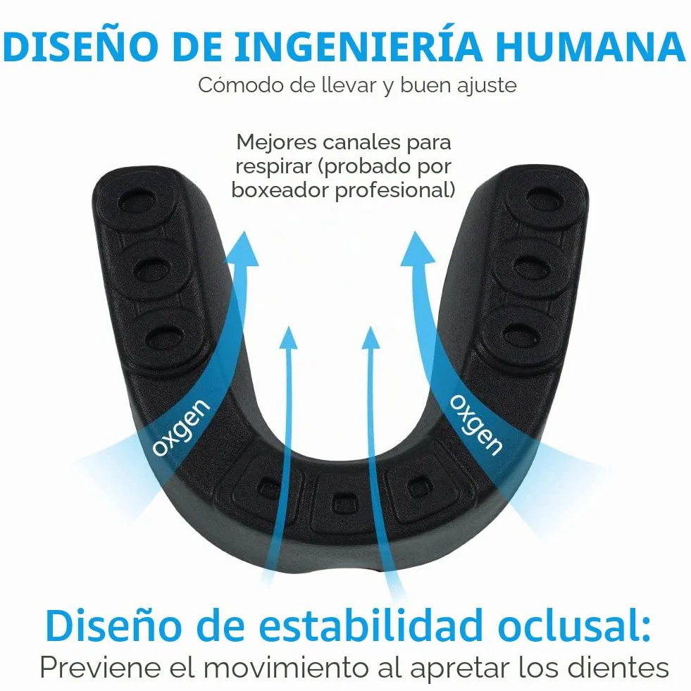 Flintronic Protector Bucal Deportivo Adultos para MMA Boxeo Kickboxing Hockey Fútbol Negro Blanco