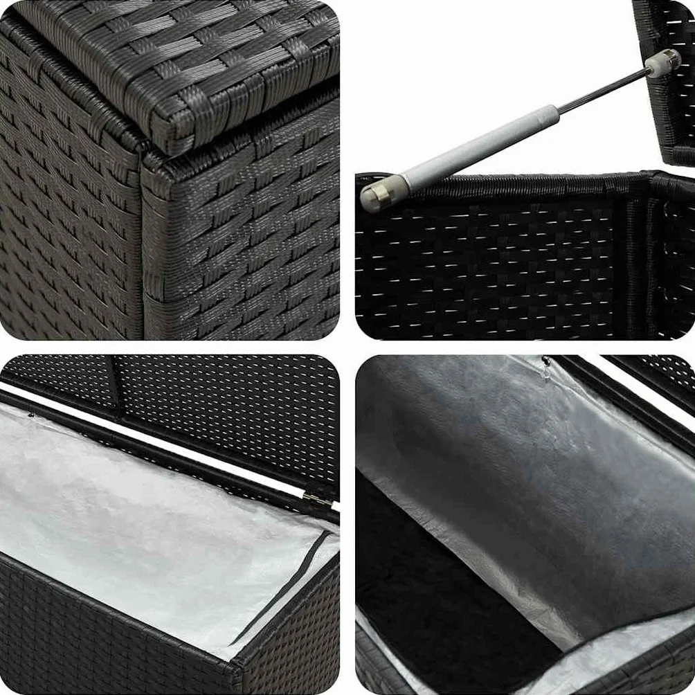 vidaXL Caja de Almacenaje Jardín Ratán Sintético 100x50x50 cm Negro