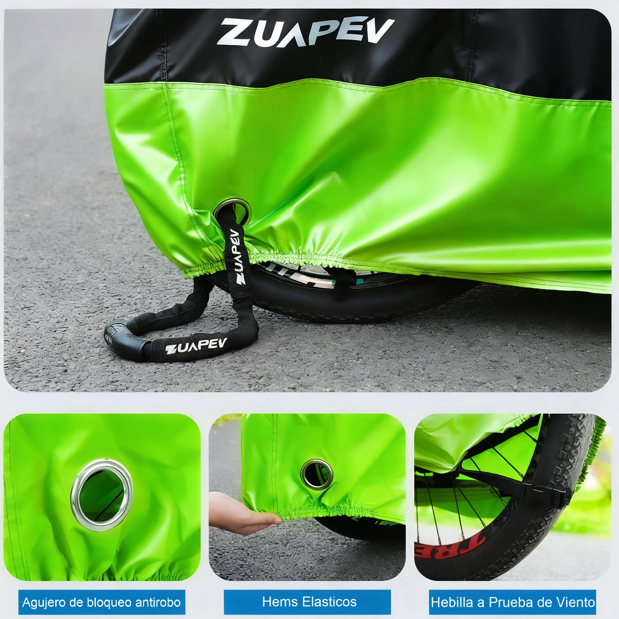 ZUAPEV® Funda Bicicleta Exterior Impermeable 210D Poliéster Cubre Bici Montaña/Carretera/Eléctrica