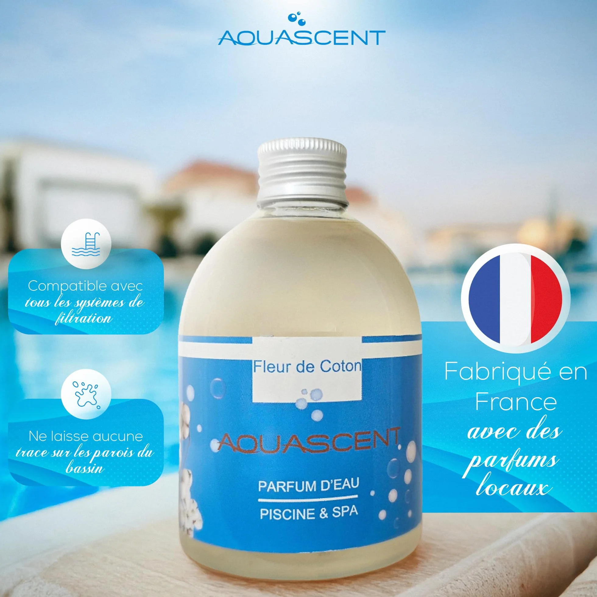 Perfume para Agua de Piscina SPA Aroma Flor de Algodón 250 ml