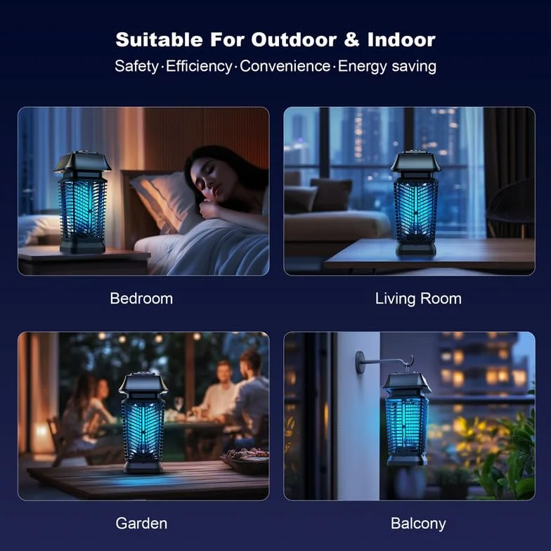Lámpara Antimosquitos Eléctrica 3000V 20W UV IPX4 Impermeable Mata Mosquitos