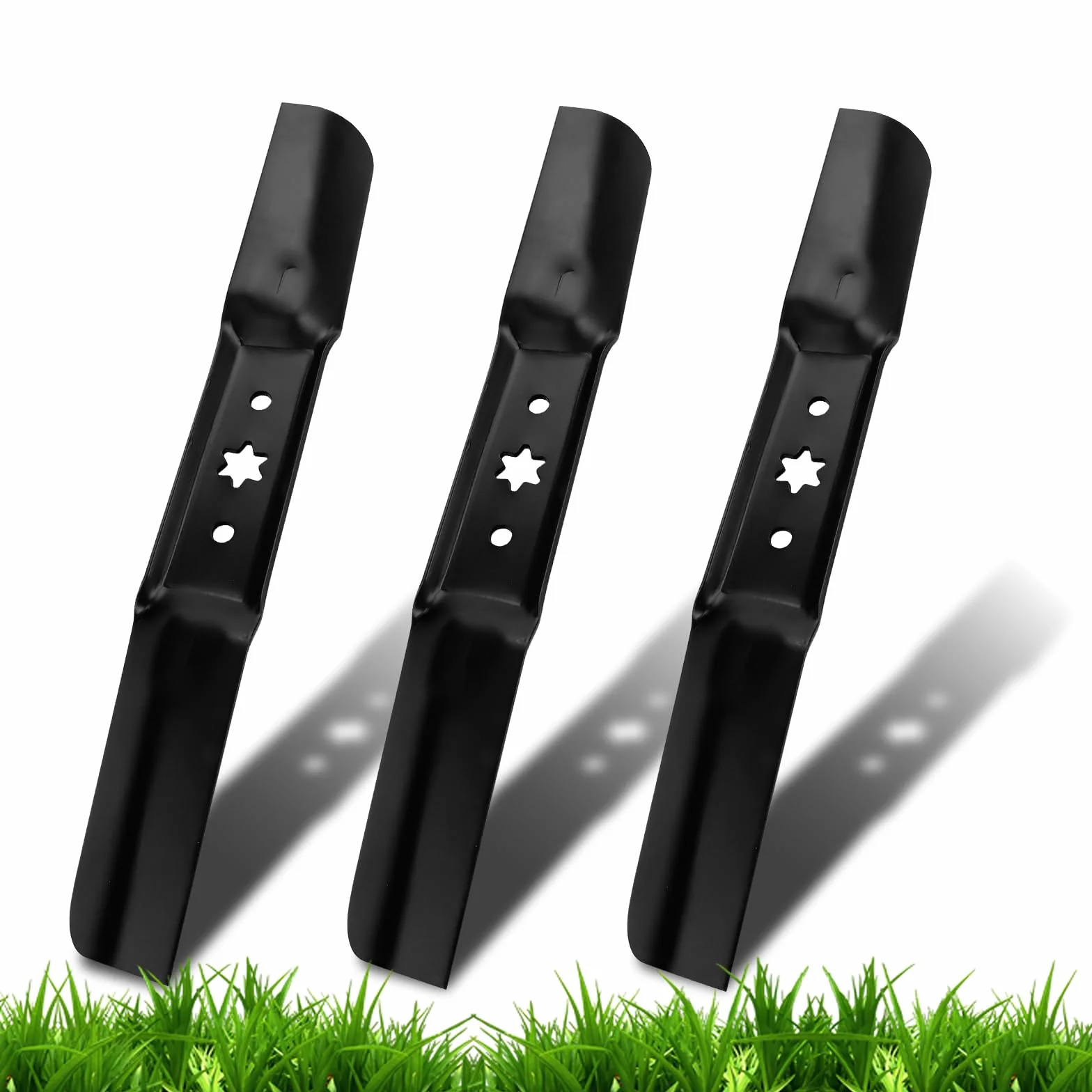 Juego de Cuchillas para Cortacésped de Acero Inoxidable, Cuchillas de Repuesto Duraderas de 18 4/7 Pulgadas, Compatibles con Cub Cadet 742-05056, 942-05056 para ZT1-54 KH Fab Ultima